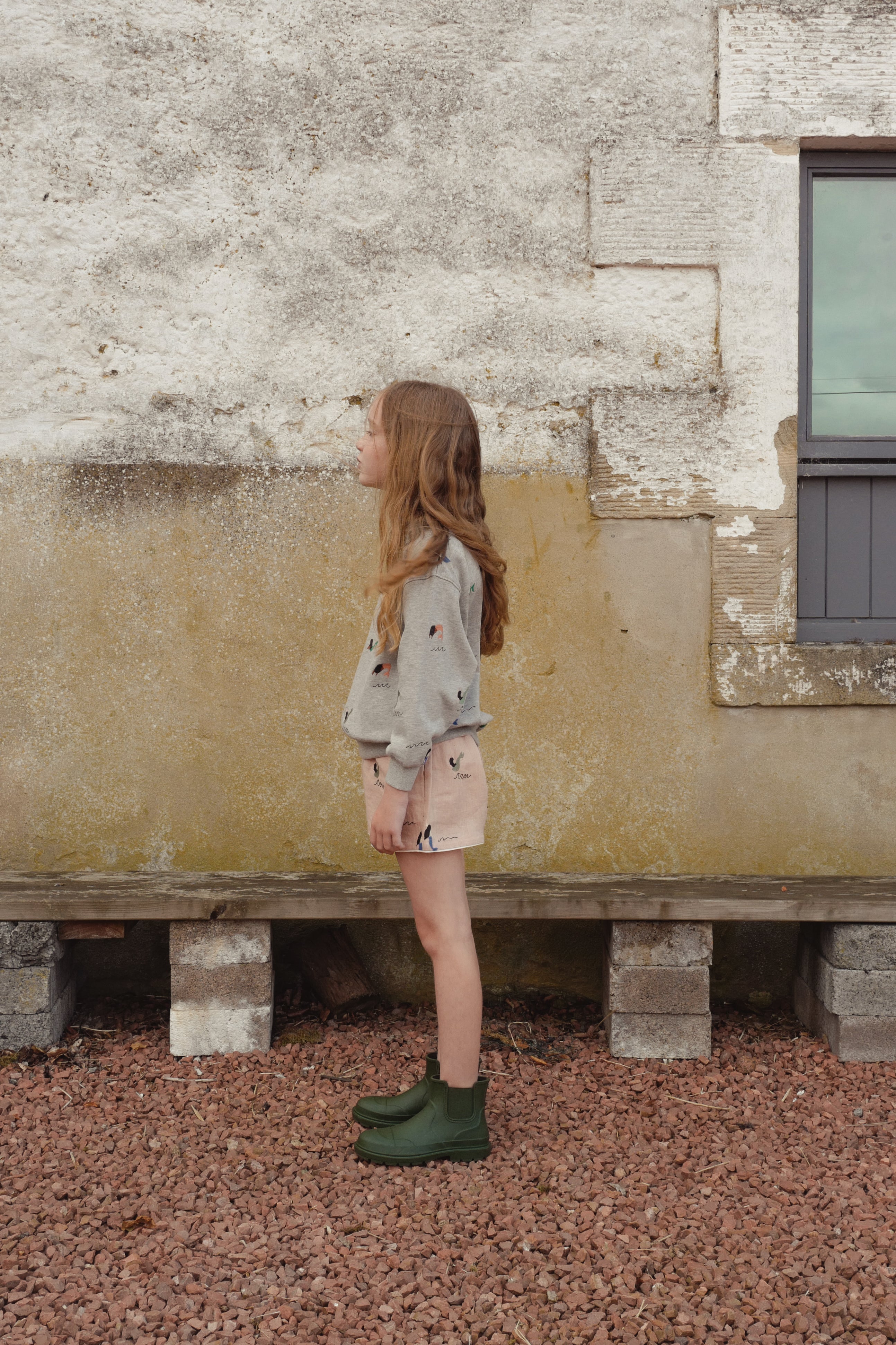 FISH & KIDS ALLOVER EMBROIDERY MERMAID SHORT