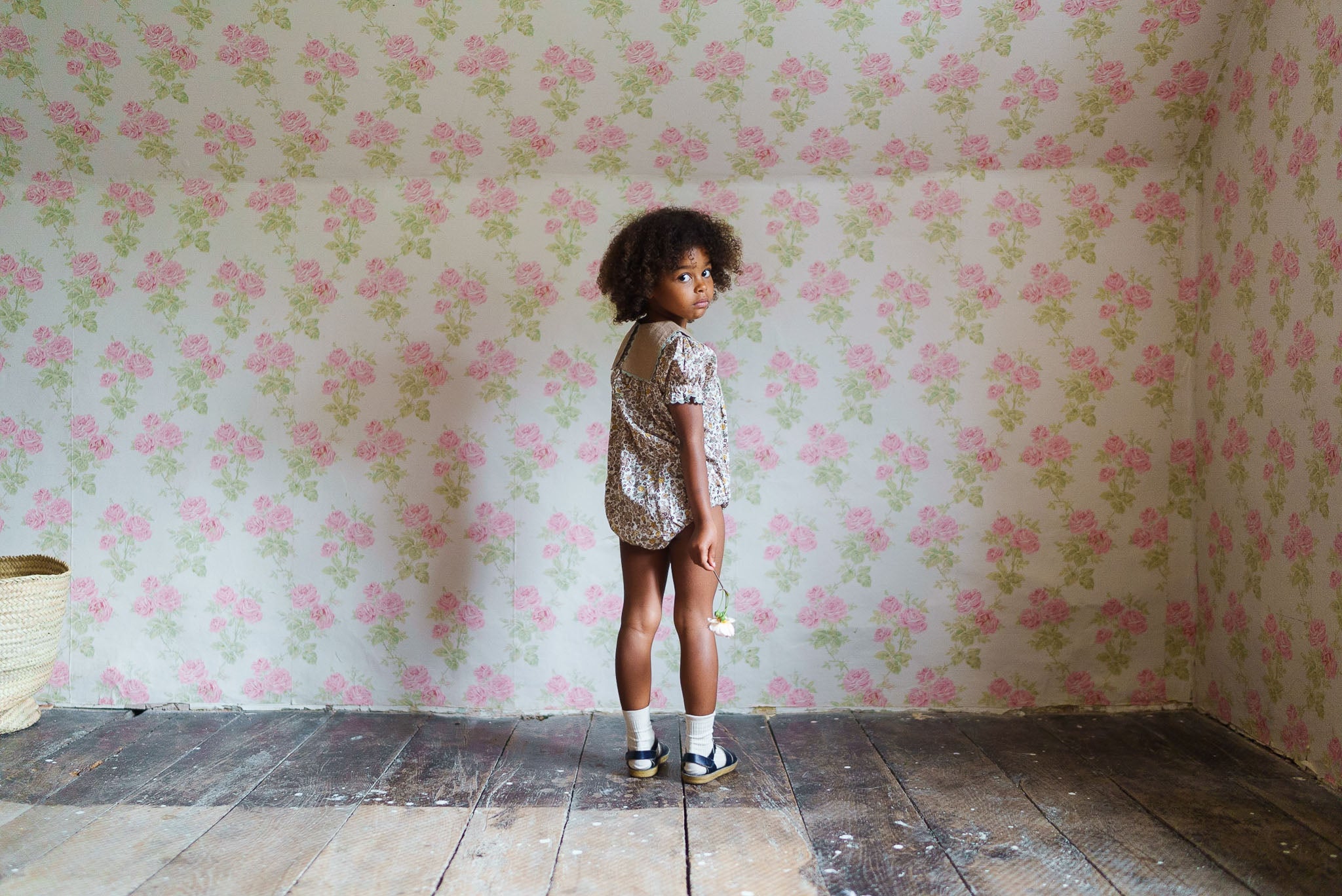 little cotton clothes Emille Romper Yarrow Floral