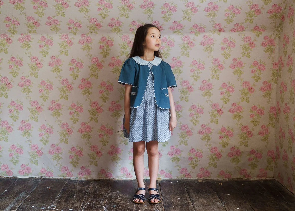little cotton clothes Flora Jacket in Pier Blue