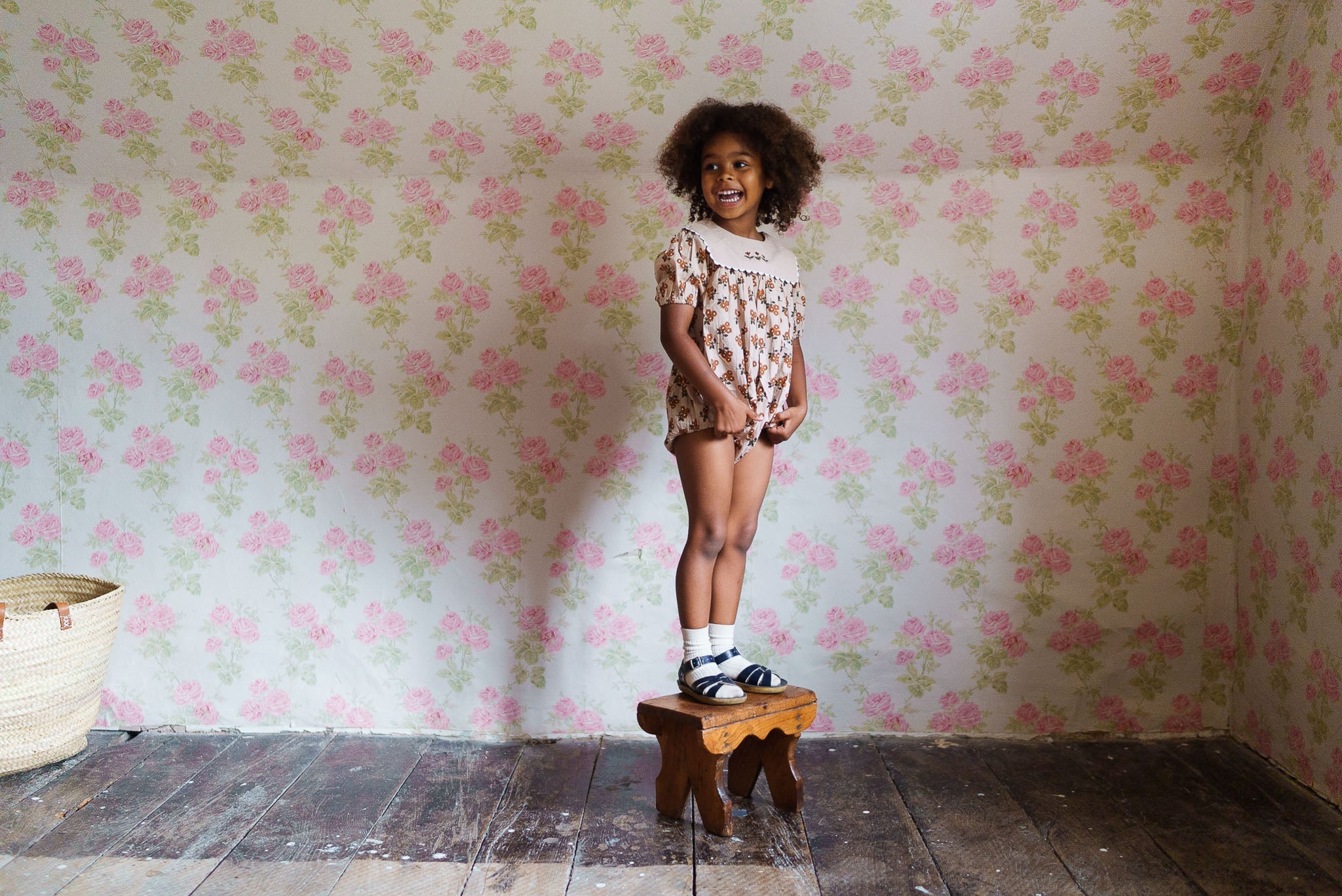 little cotton clothes Ivy Romper Marigold Floral