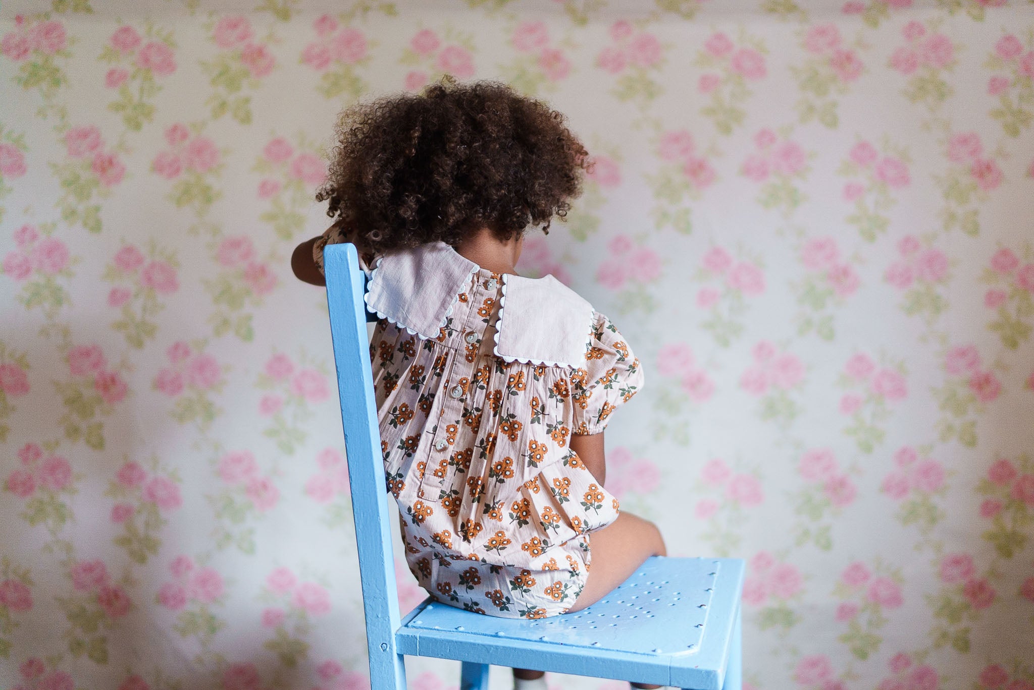 little cotton clothes Ivy Romper Marigold Floral