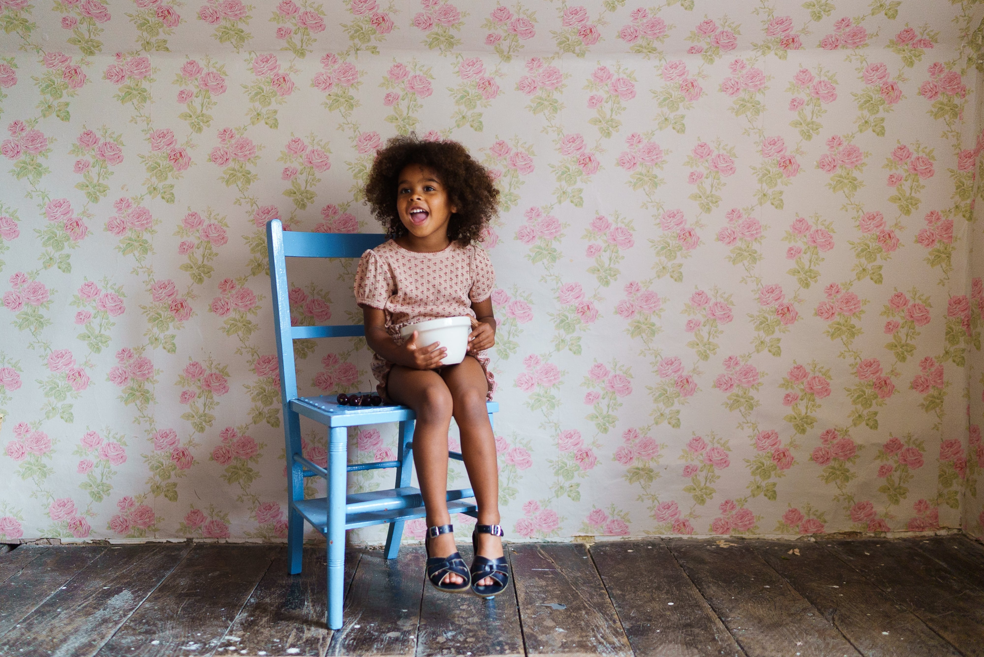 little cotton clothes Pointelle T-shirt in Tulip Floral