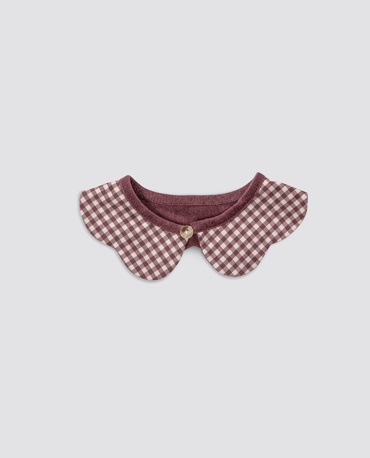 little cotton clothes Scalloped Collar in Sugarplum Check
