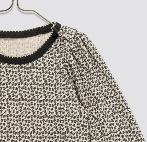 little cotton clothes Pointelle Long Sleeve T-shirt Briar Floral