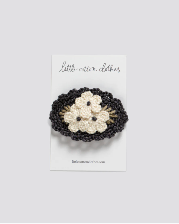 little cotton clothes Crochet Hair Clip Flower Trio