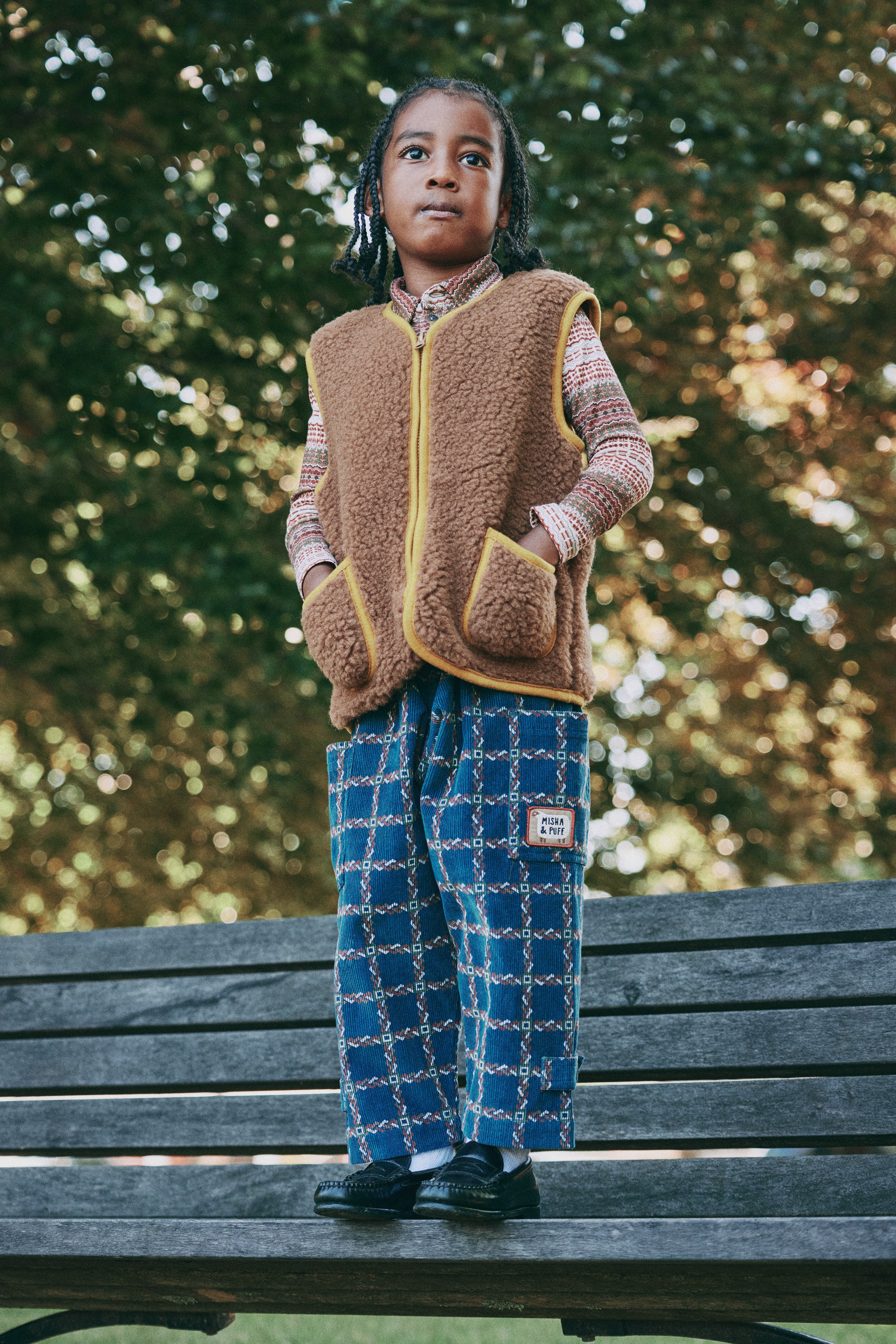 Misha & Puff PEPITKO VEST TEDDY BROWN 26FA Drop2