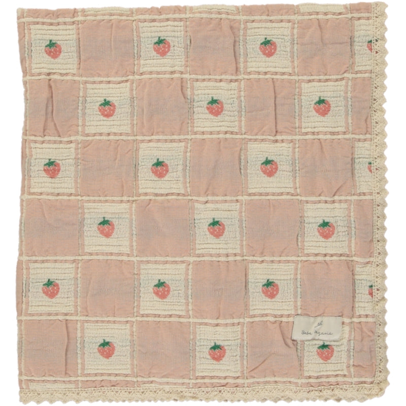 Bebe Organic Strawberry Waffle Blanket Summer Strawberry