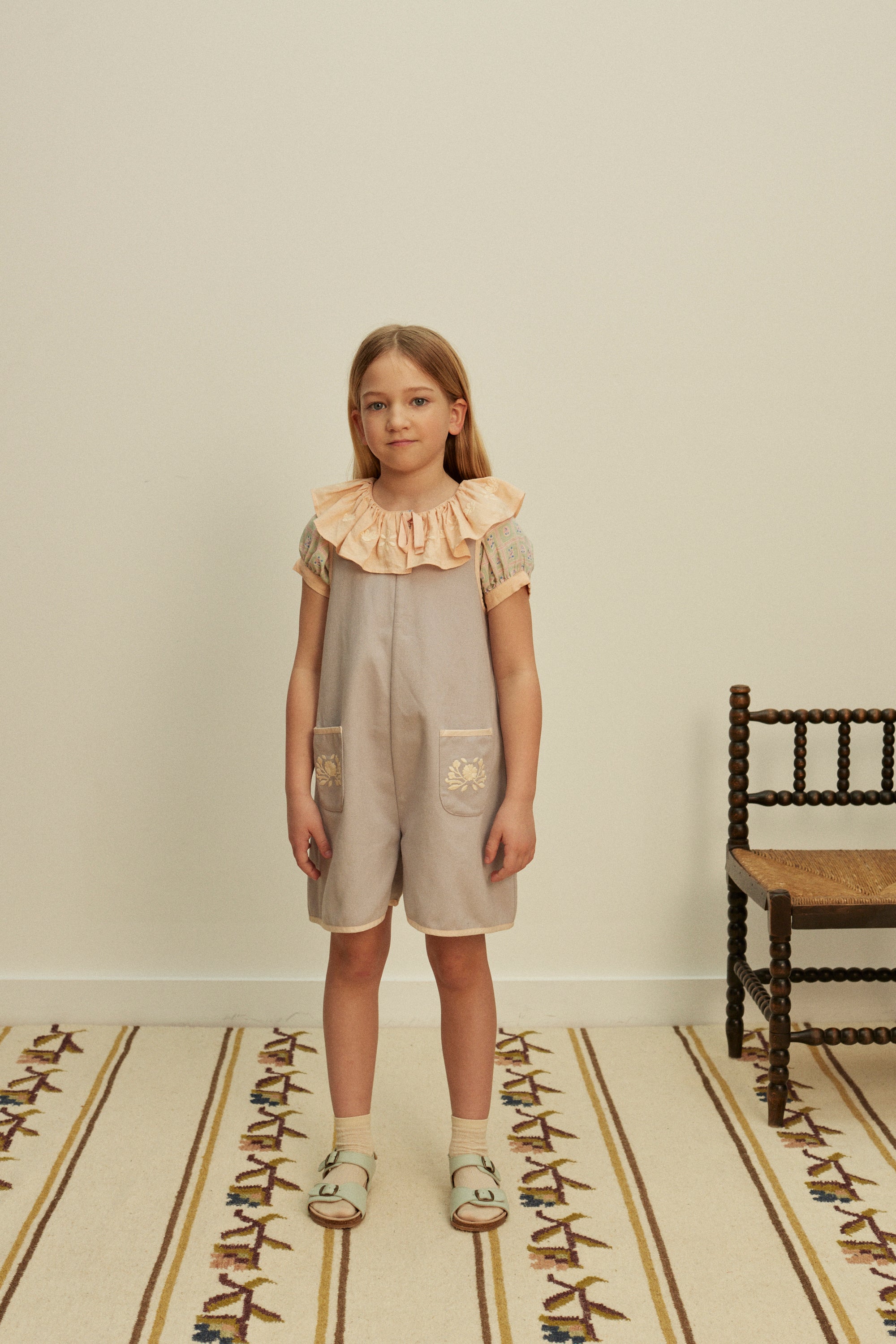 APOLINA VADA APRON PLAYSUIT - LILAC-GREY