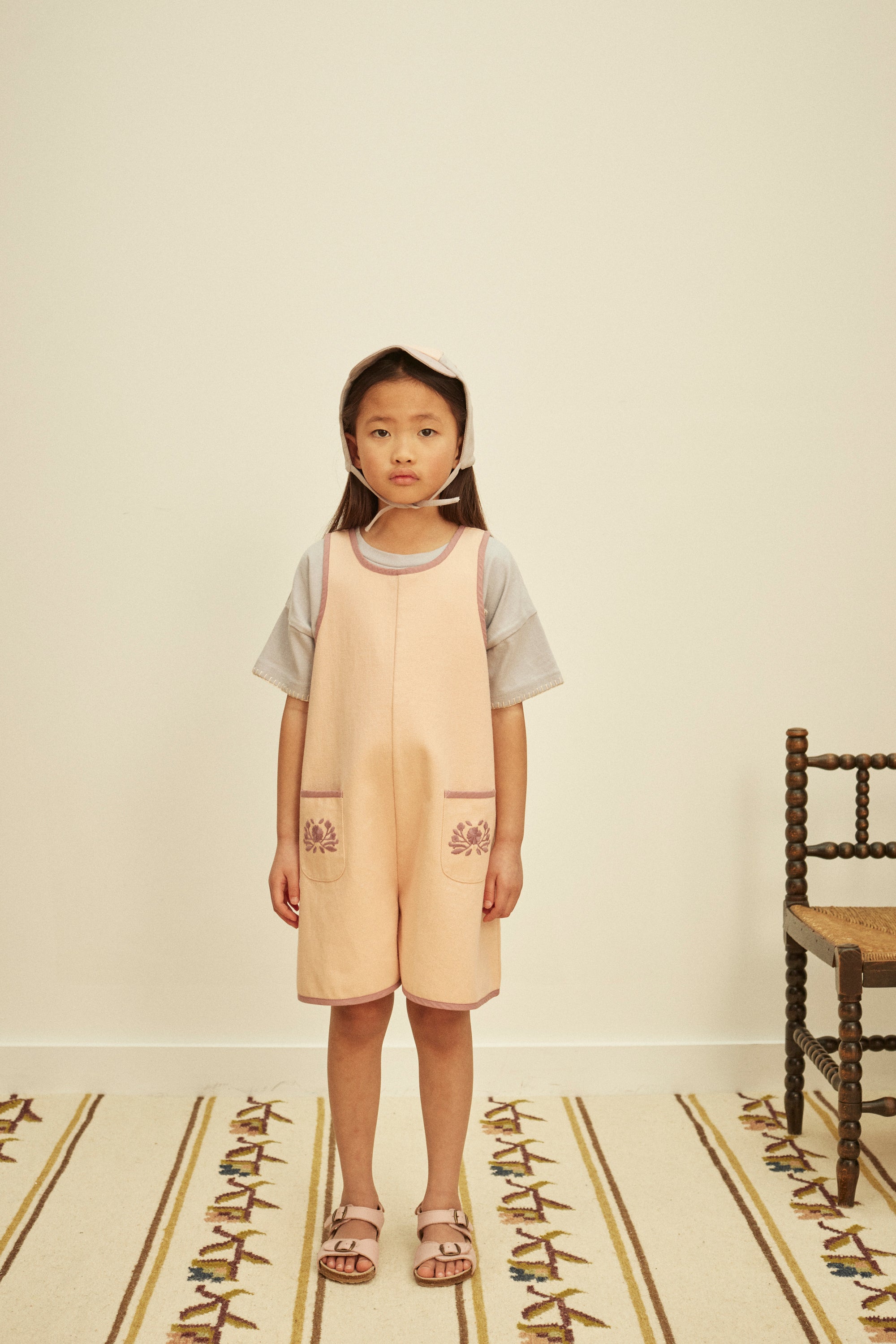 APOLINA VADA APRON PLAYSUIT - SATIN PINK