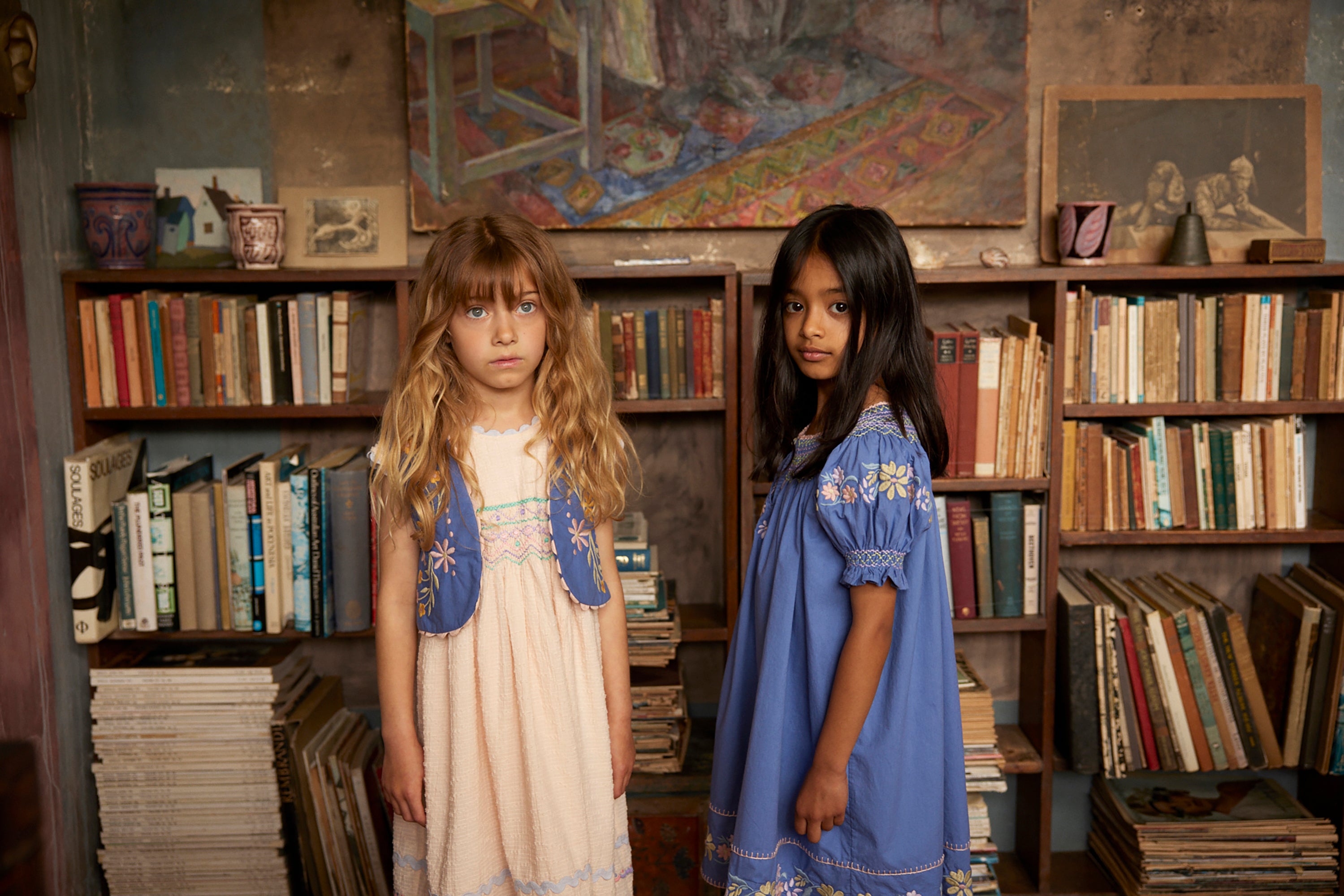 APOLINA VERNA SMOCK DRESS - AZUL