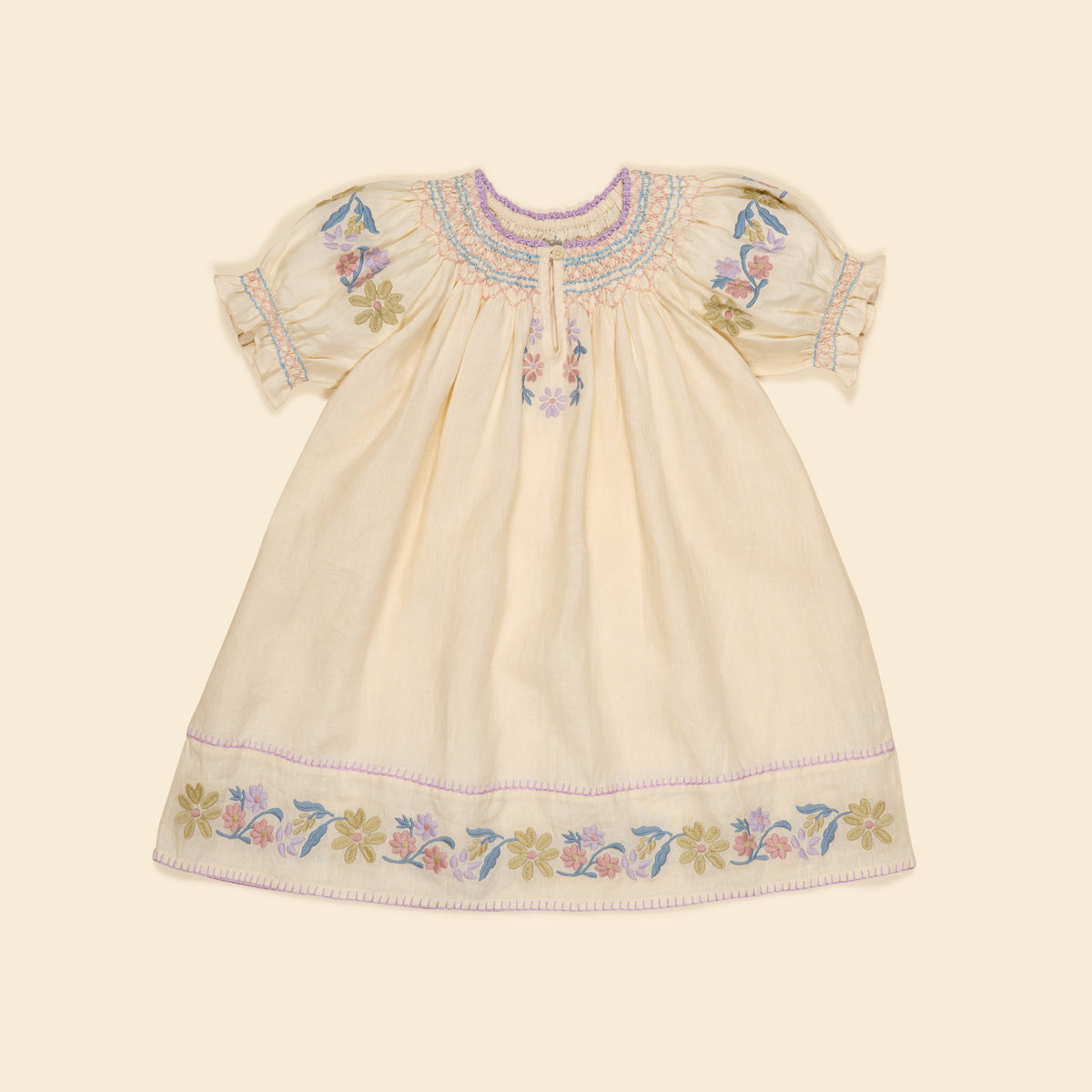 APOLINA VERNA SMOCK DRESS - CREAM