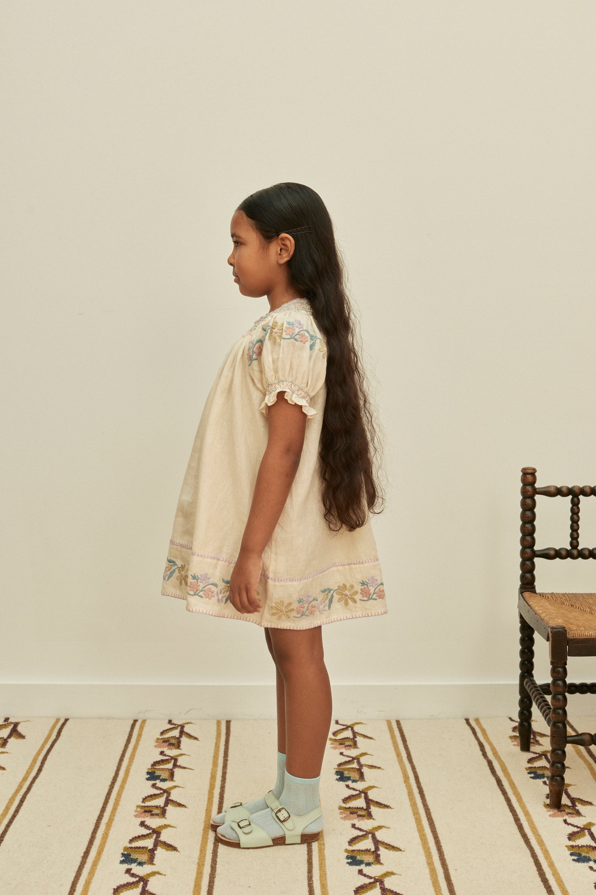 APOLINA VERNA SMOCK DRESS - CREAM