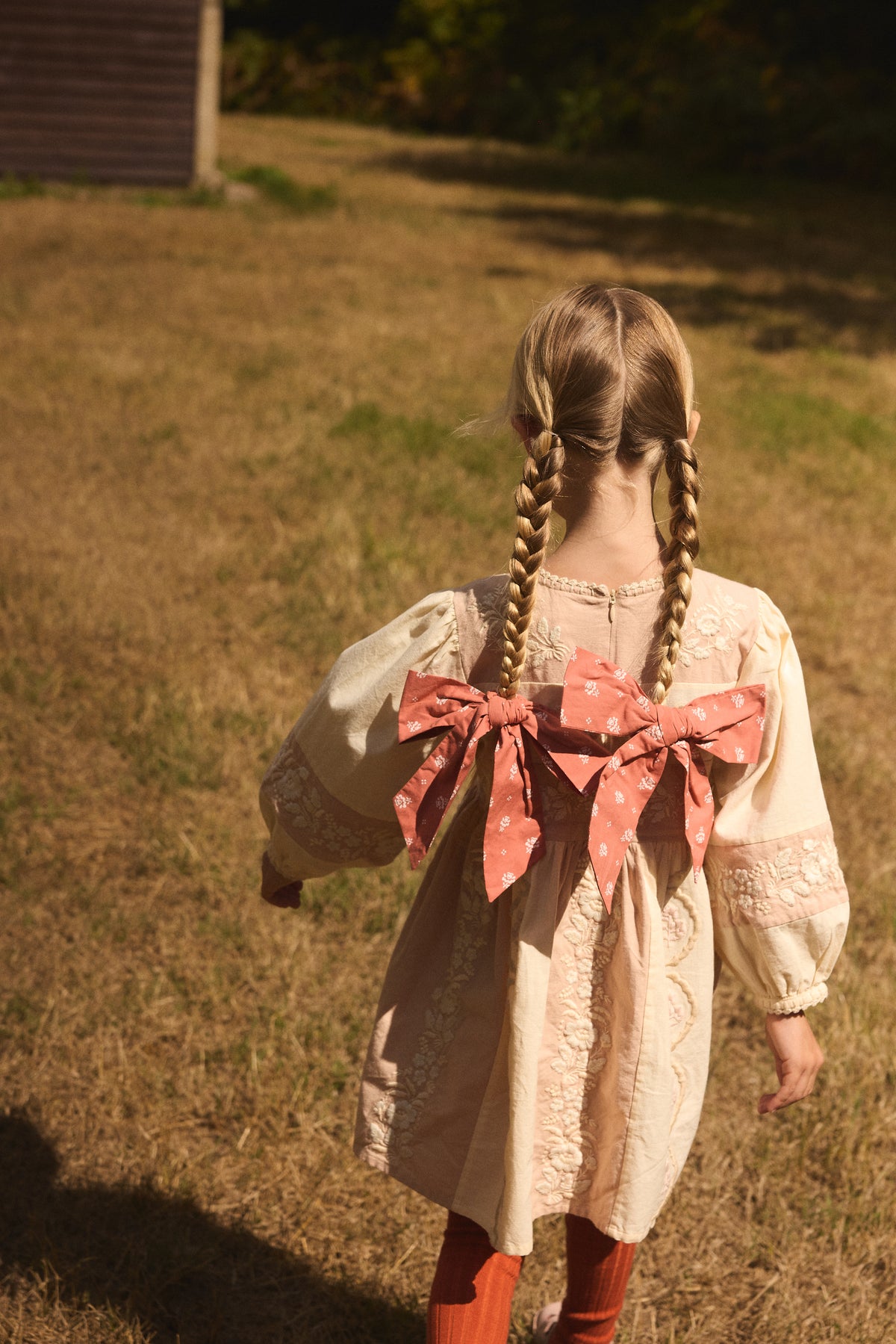 APOLINA WILMA DRESS - DRIED ROSE/CREAM