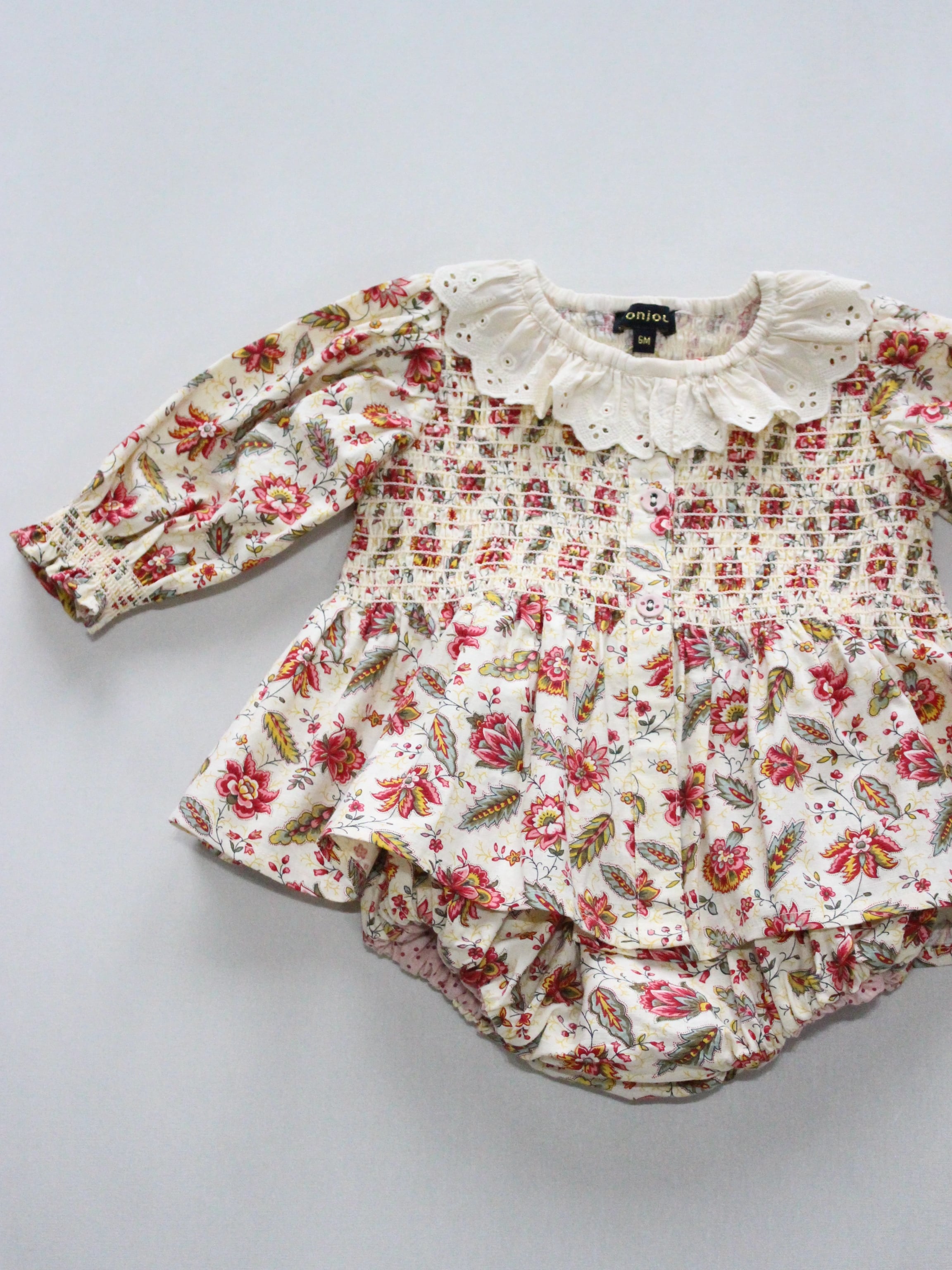 BONJOUR DIARY Baby set with reversible bloomer Aline print 6m-2y