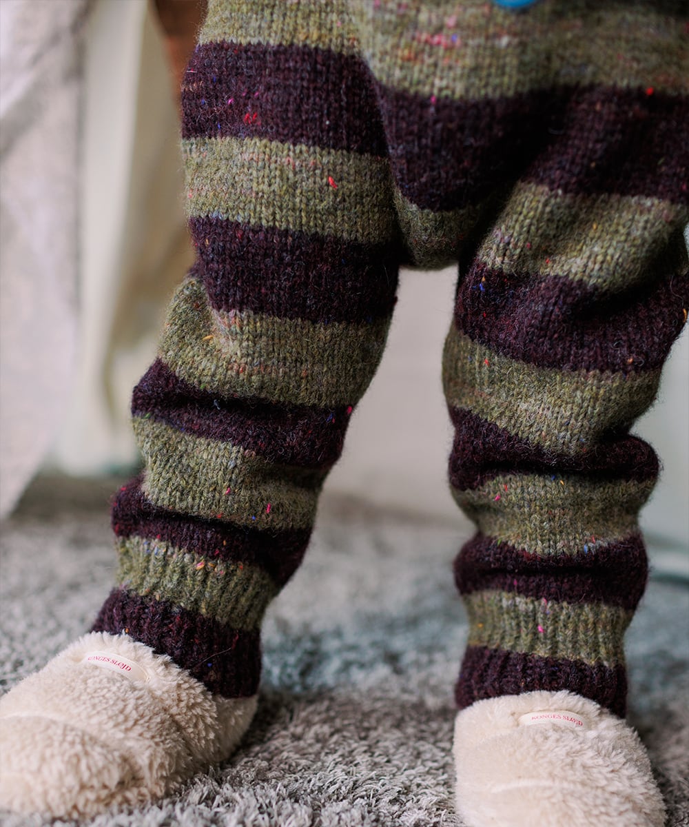MABLI MOYA DUNGAREES- NETTLE/FIG STRIPE/ 12m 18m