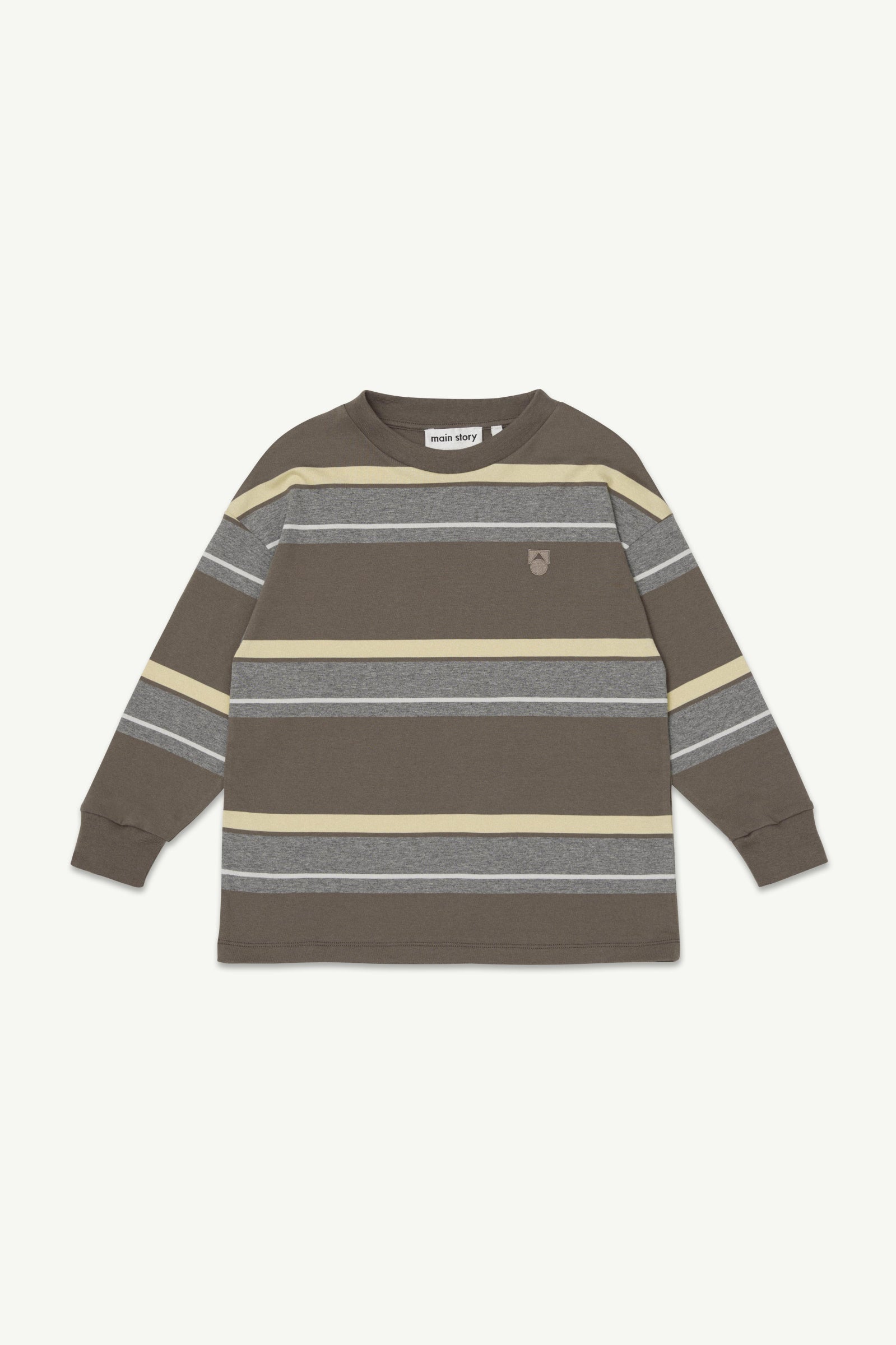 main story Band Tee Chocolate Melange Stripe