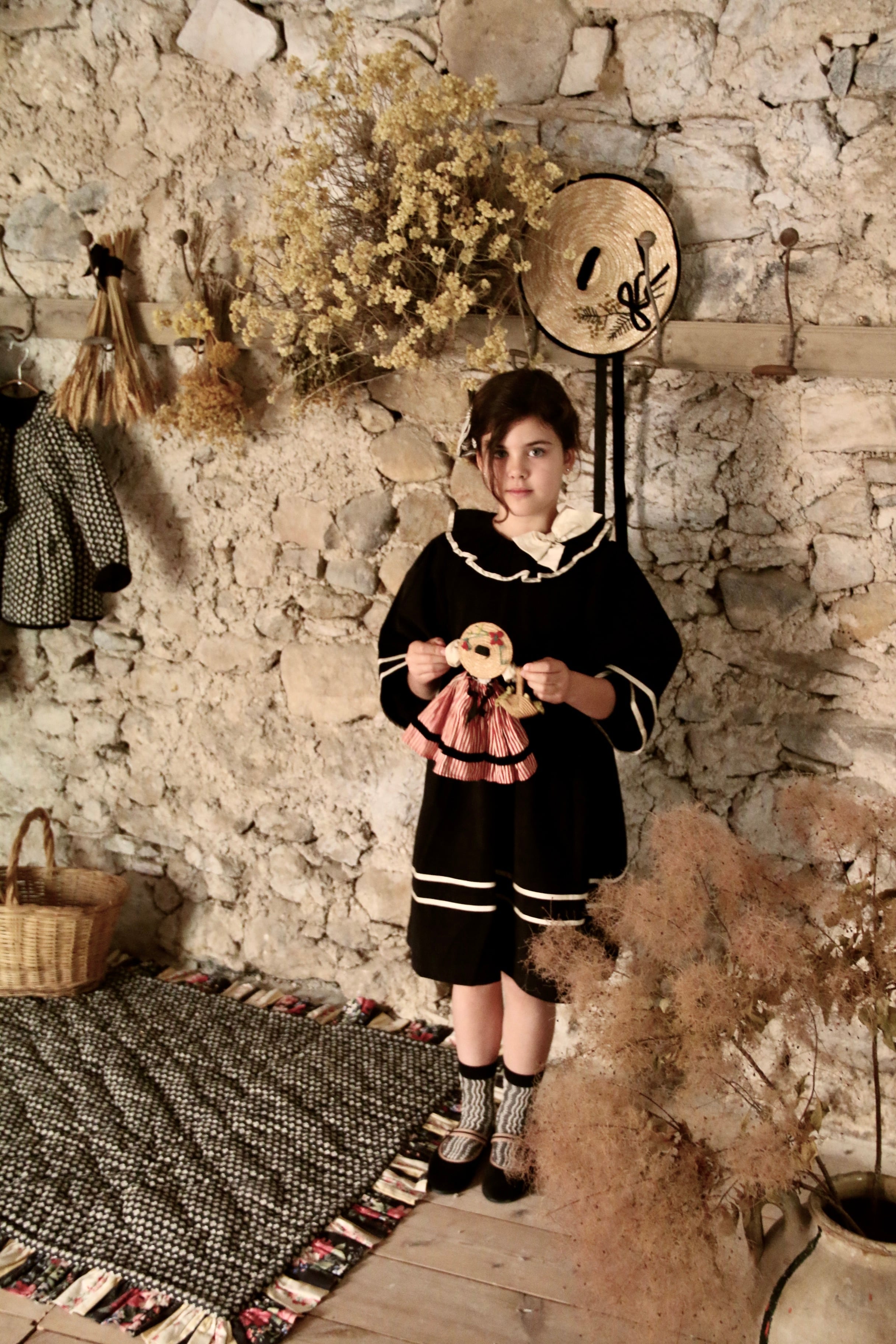 BONJOUR DIARY Dress black baby cord
