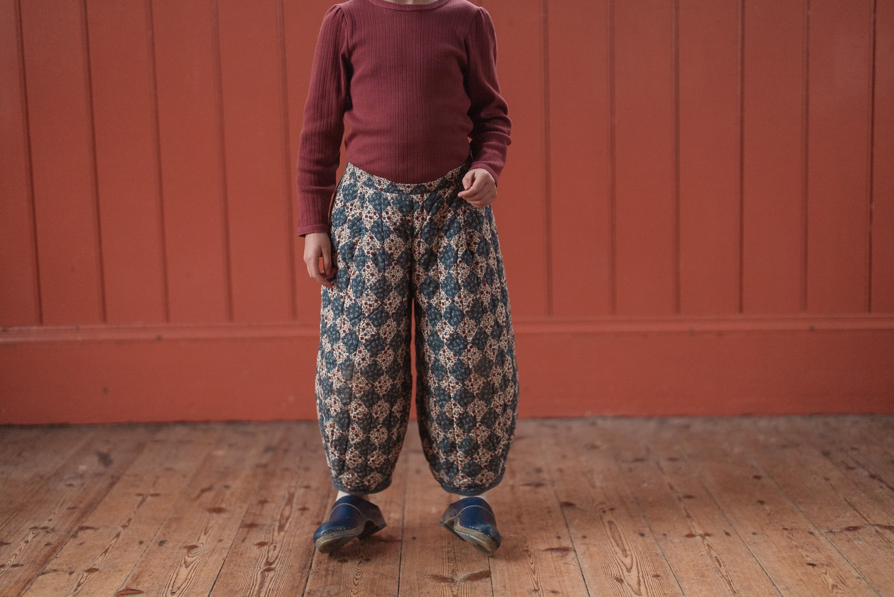 little cotton clothes Quilted Jessica Trousers Harlequin Floral