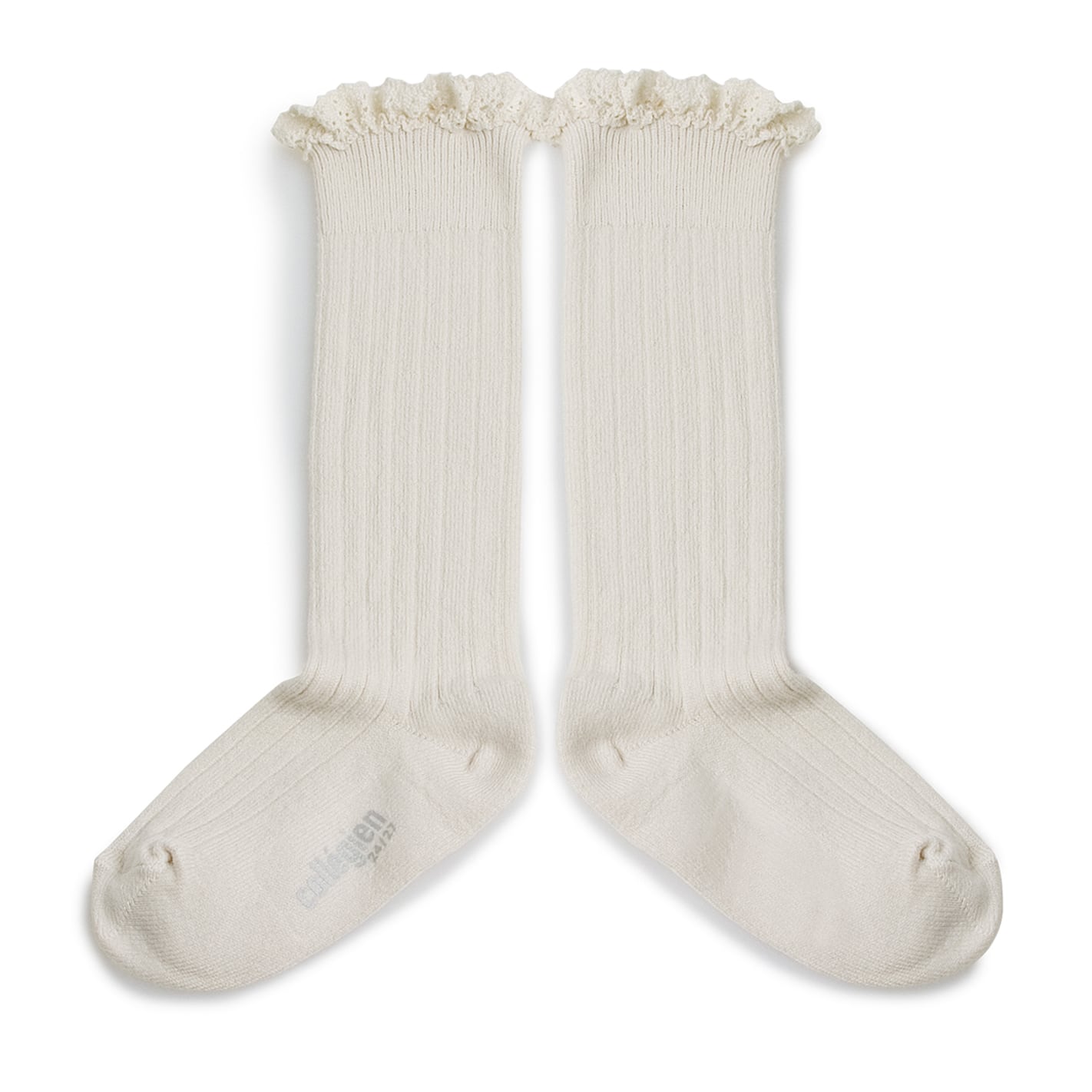collegien Josephine lace-Trim Ribbed Knee-high Socks Doux agneaux