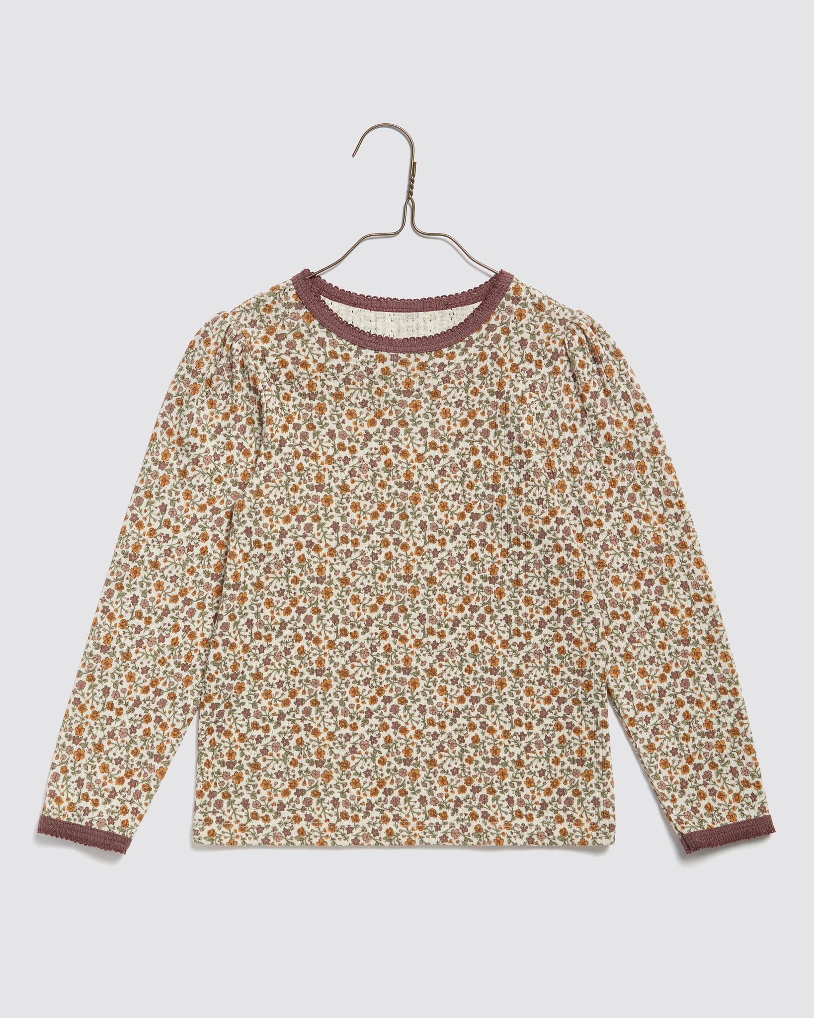 little cotton clothes Organic Pointelle T-shirt Praire Floral