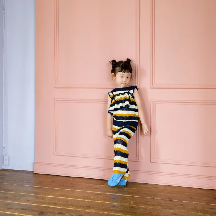 &pal sukashiami border pants cream sax