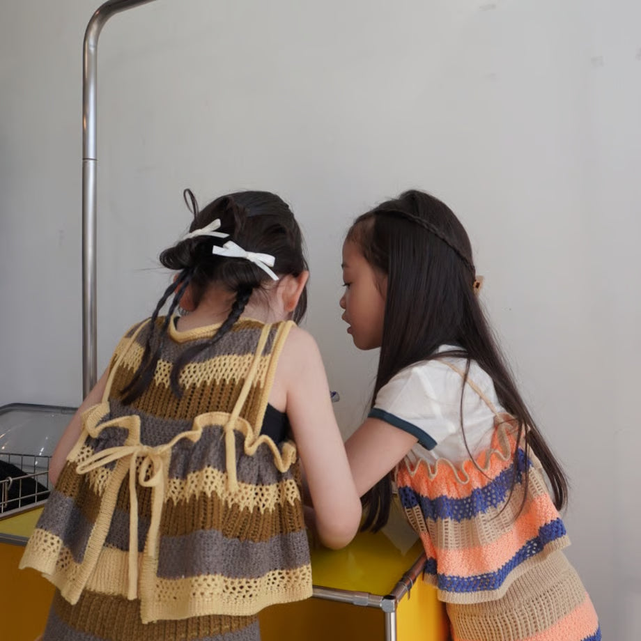 &pal sukashiami border bustier cream sax