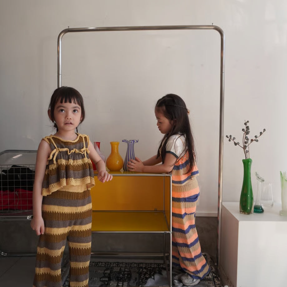 &pal sukashiami border bustier cream sax