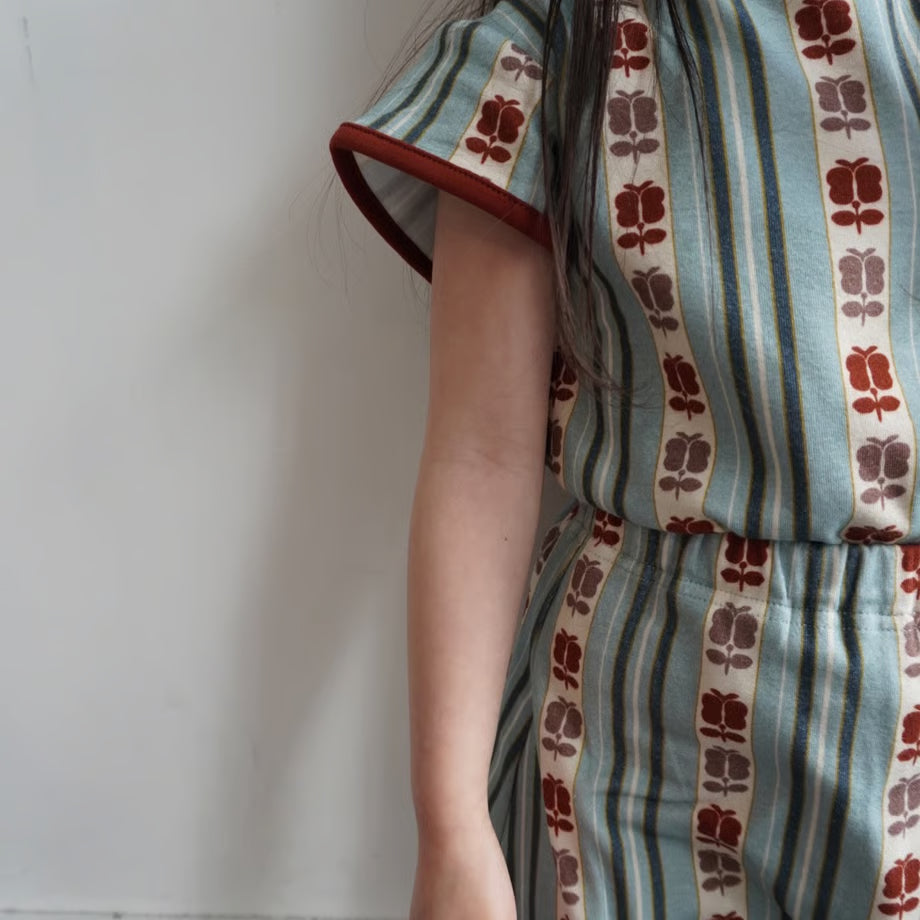 &pal retro stripe skirted leggings kahki sax