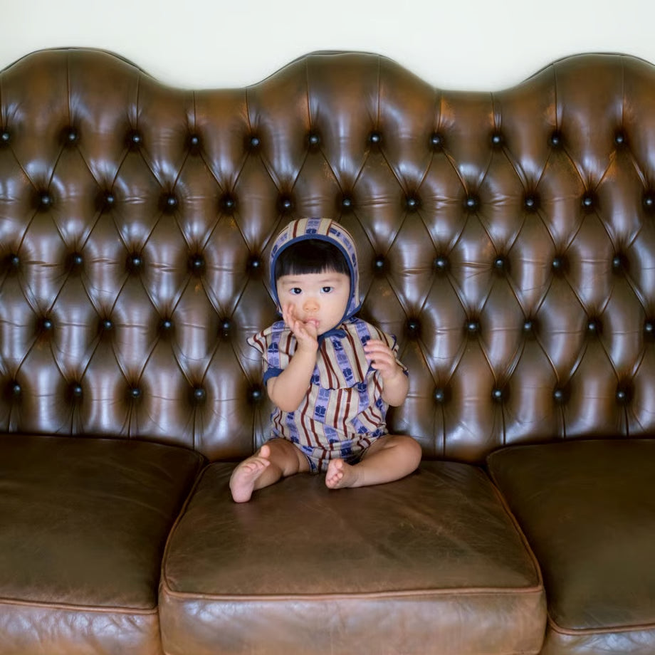 &pal retro stripe rompers kahki sax