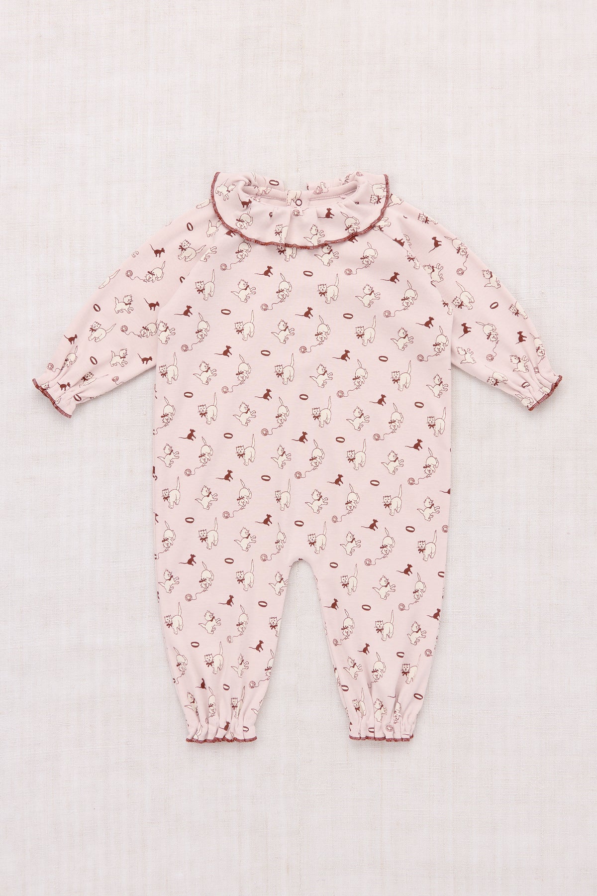 Misha & Puff   BABY PIERROT ONESIE (CANDYFLOSS CAT & MOUSE)   26wi Drop1