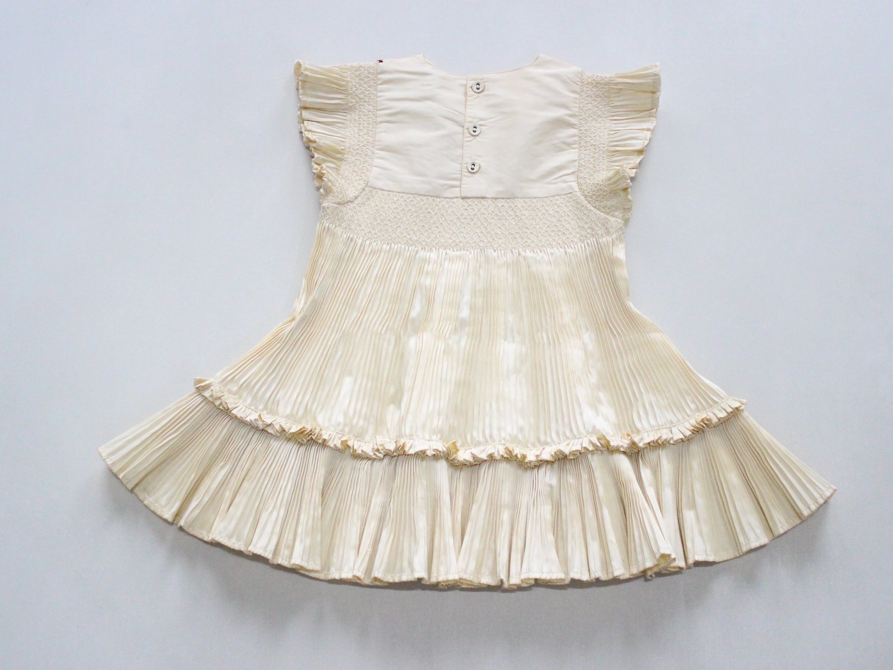 BONJOUR DIARY  Dress pleated ivory taffetas