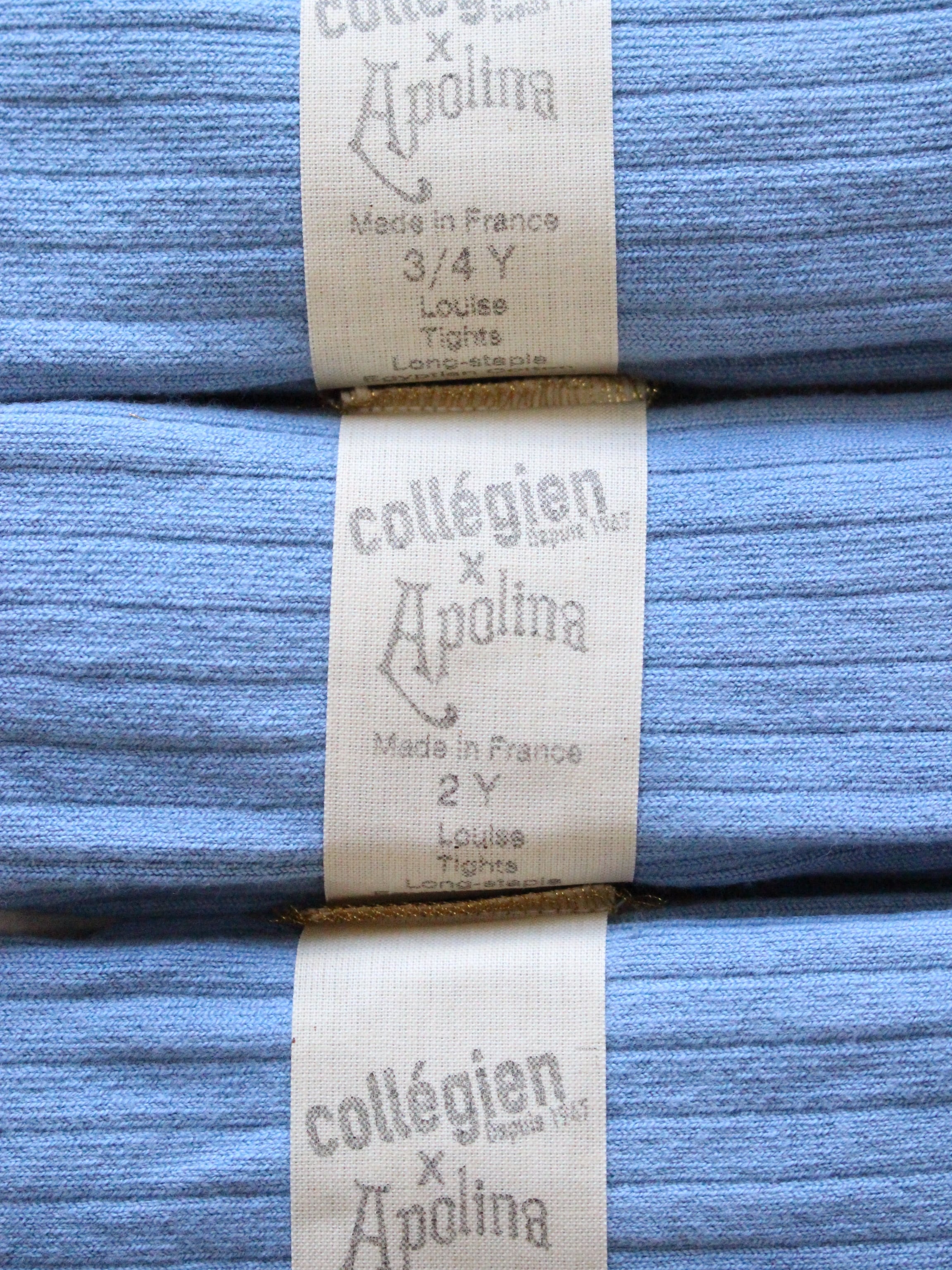 Apolina X collegien RIBBED TIGHTS Bleu Azur