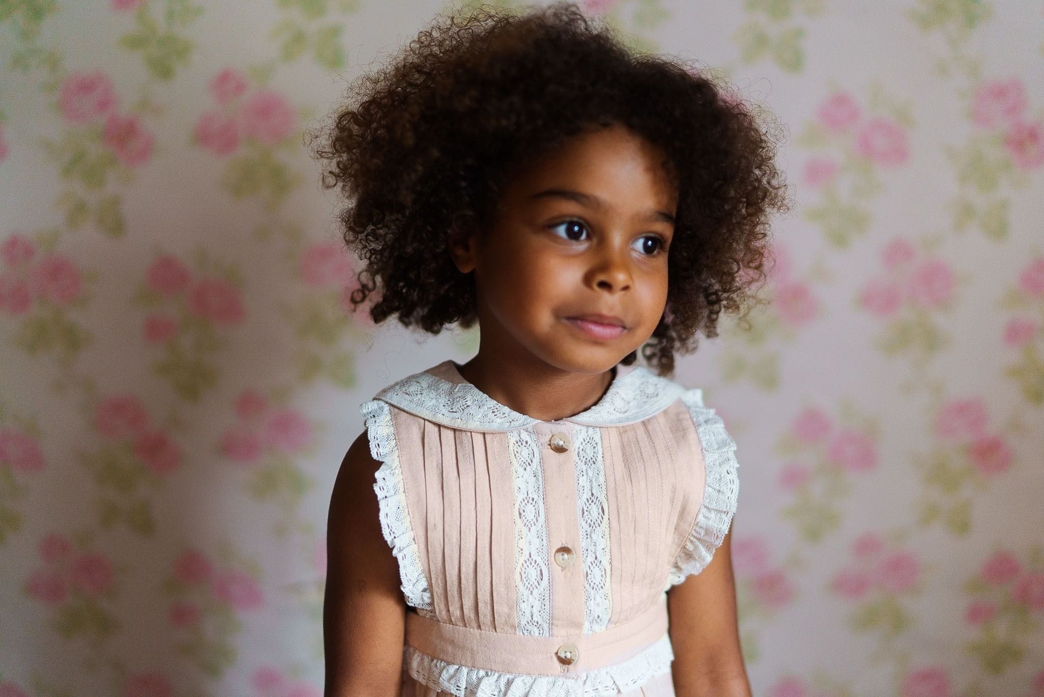 little cotton clothes  Beatrix Romper in Powder