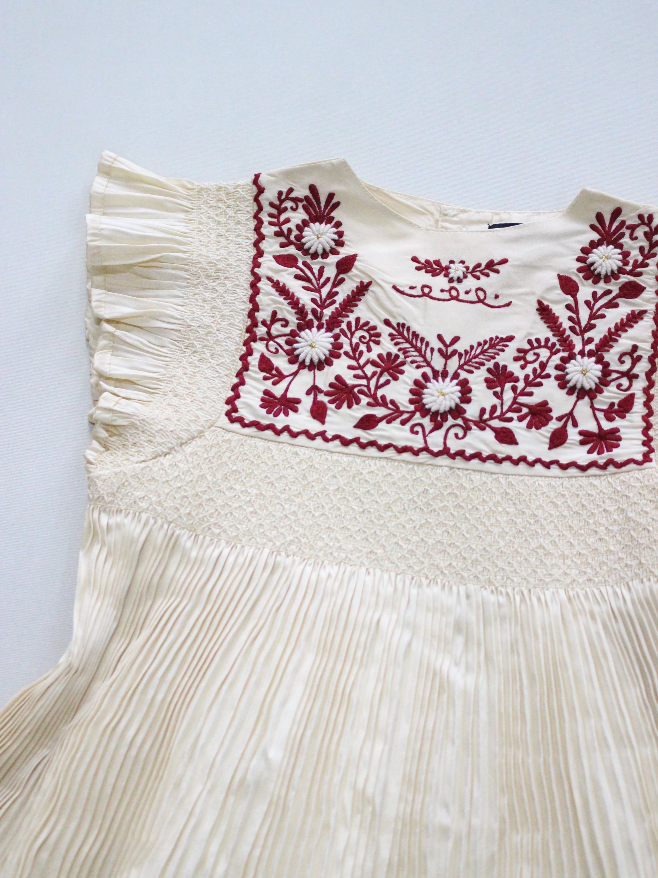 BONJOUR DIARY Dress pleated ivory taffetas