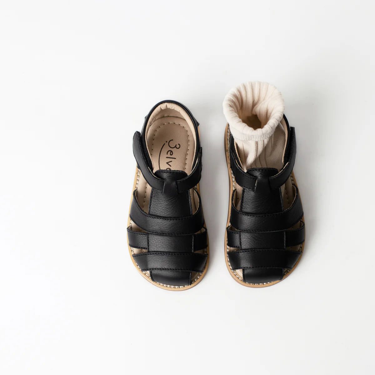 3elves  本革 グルカサンダル   BLACK