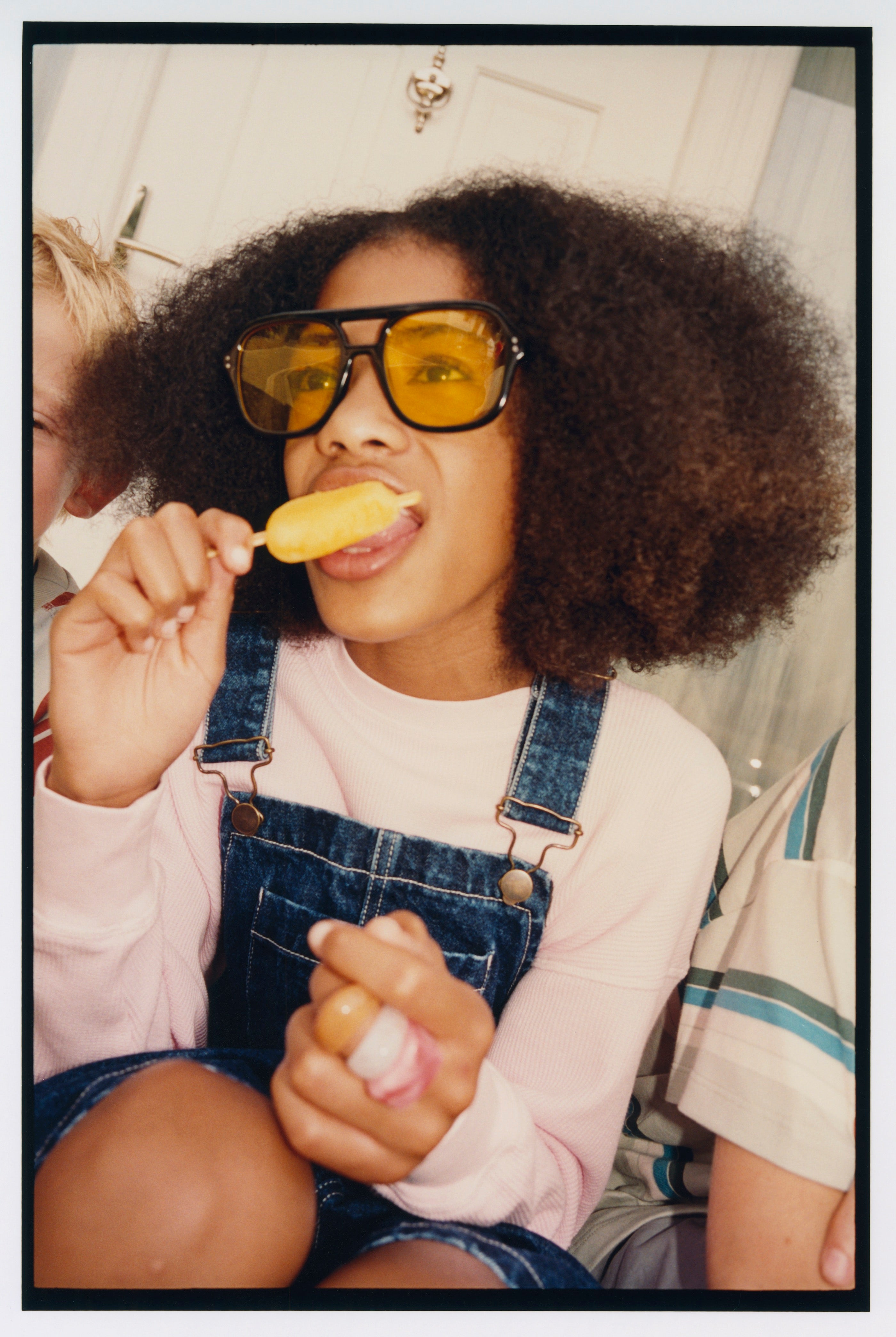 main story　Short Dungaree  Washed Denim