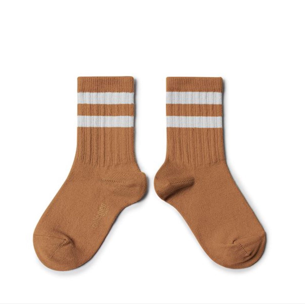 collegien Nico Ribbed Crew Socks Caramel au Beurre salo