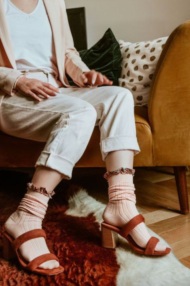 collegien リバティTRIM KNEE-HIGHS SOCKS Doux agneaux