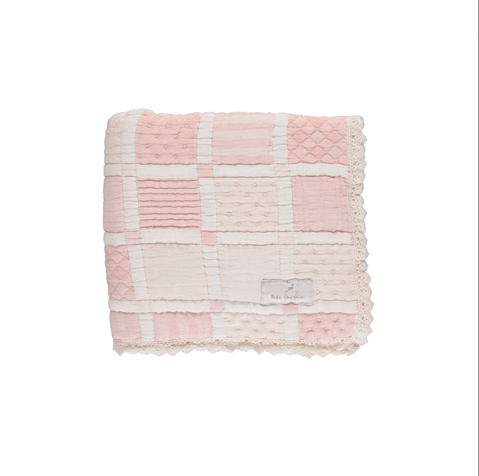 Bebe Organic  Mai Blanket  Mauve Patchwork