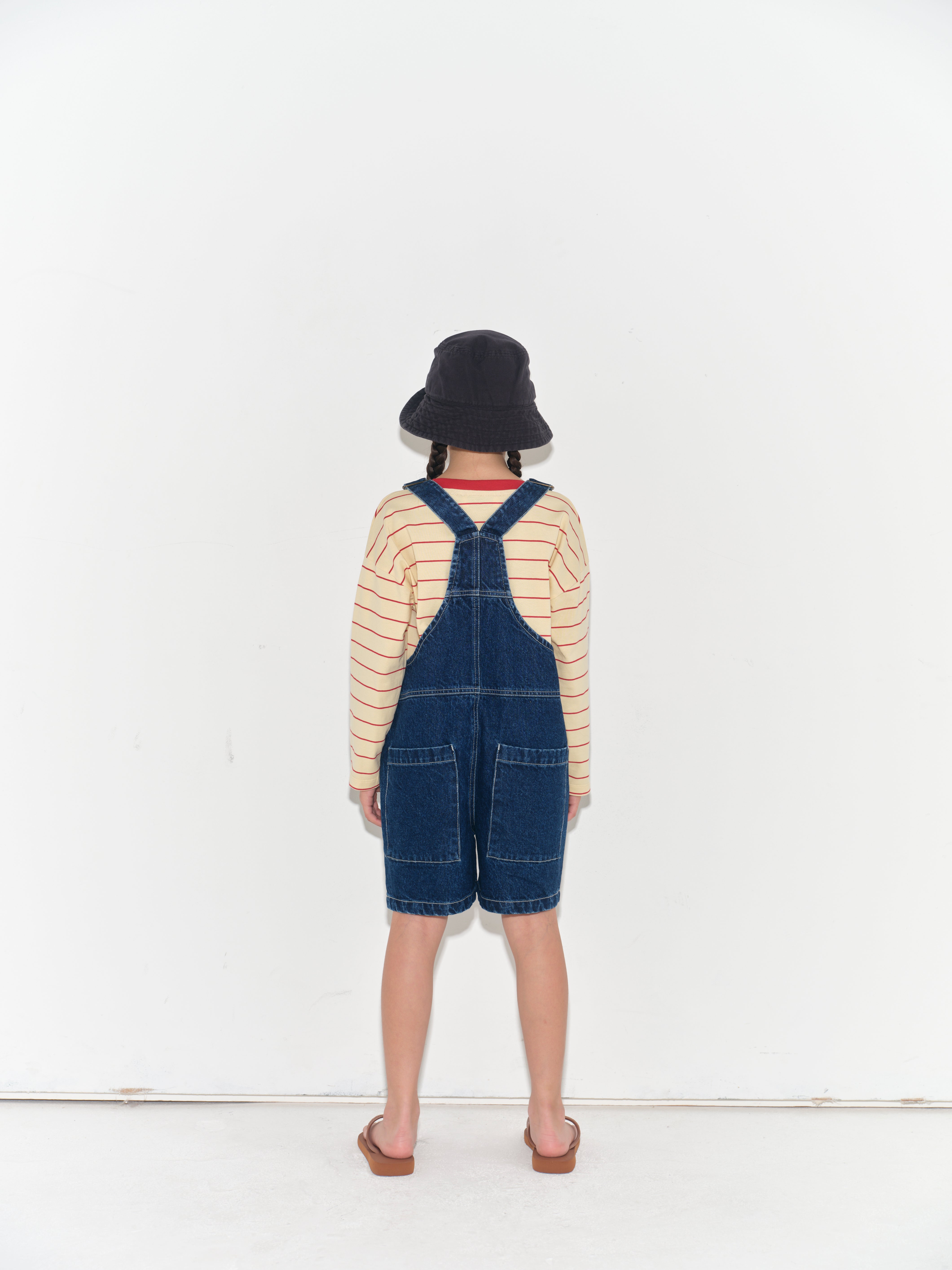 main story Short Dungaree Washed Denim
