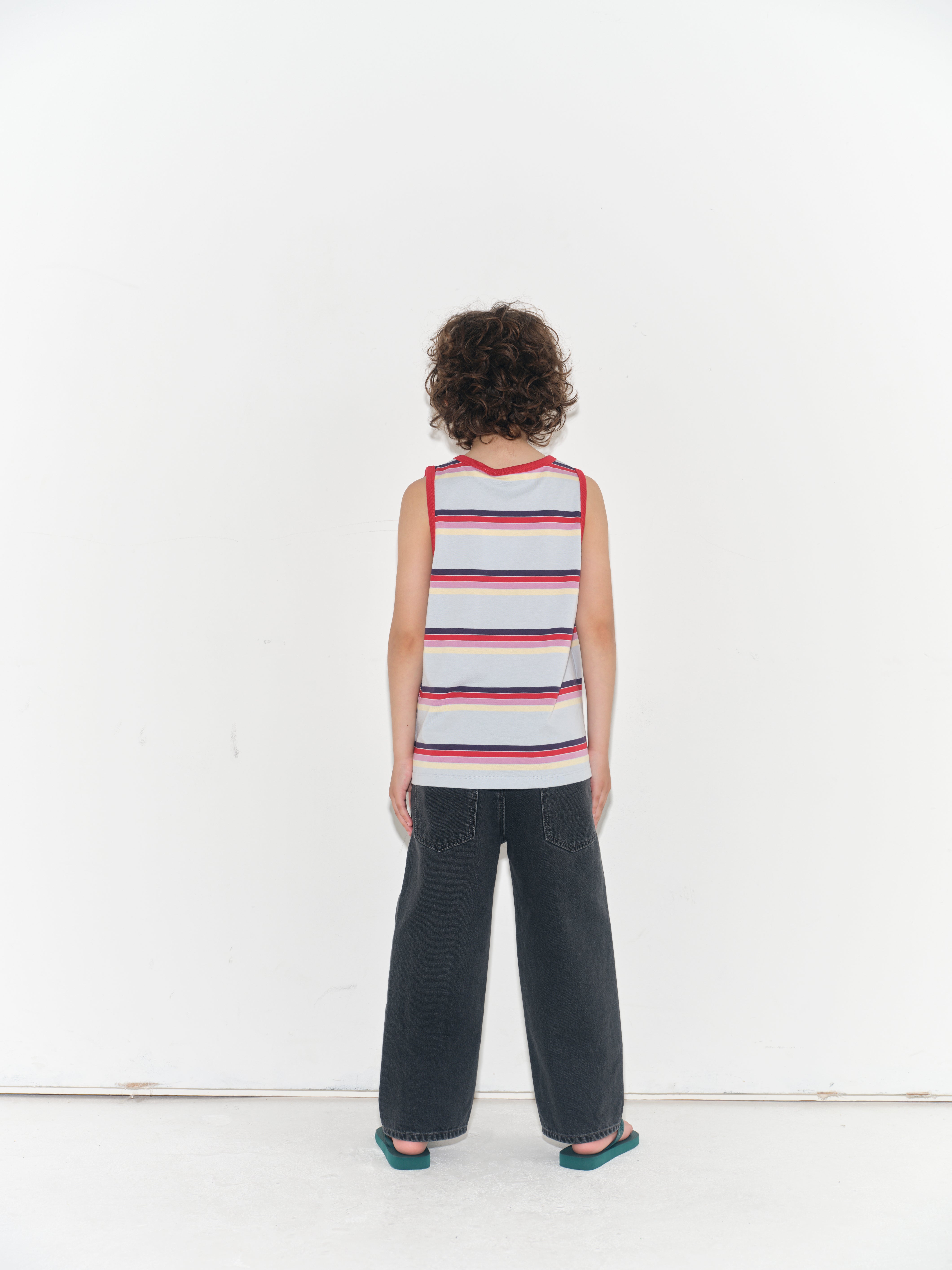 main story　Vest  Pearl Blue Stripe
