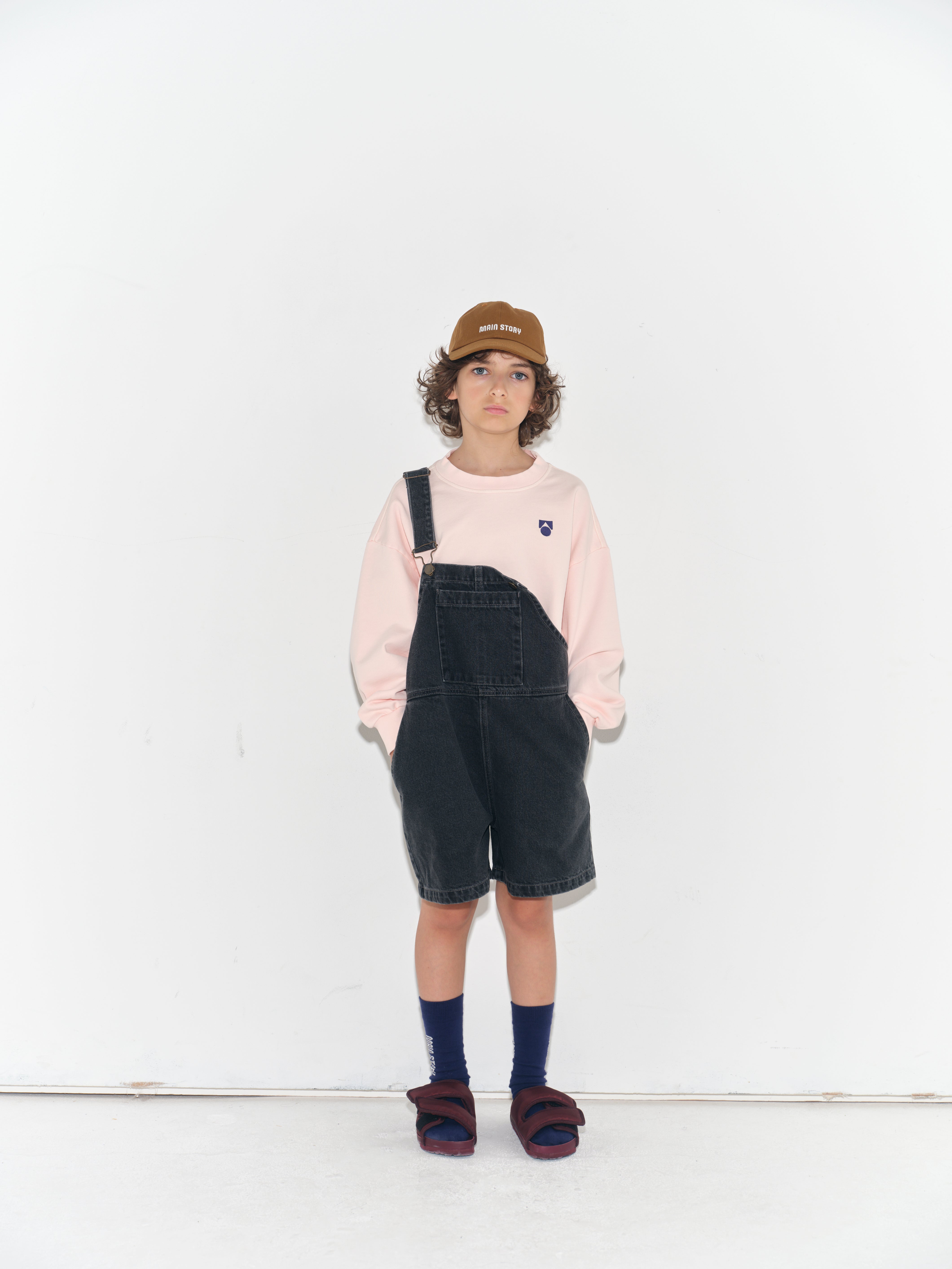 main story　Short Dungaree  Faded Black