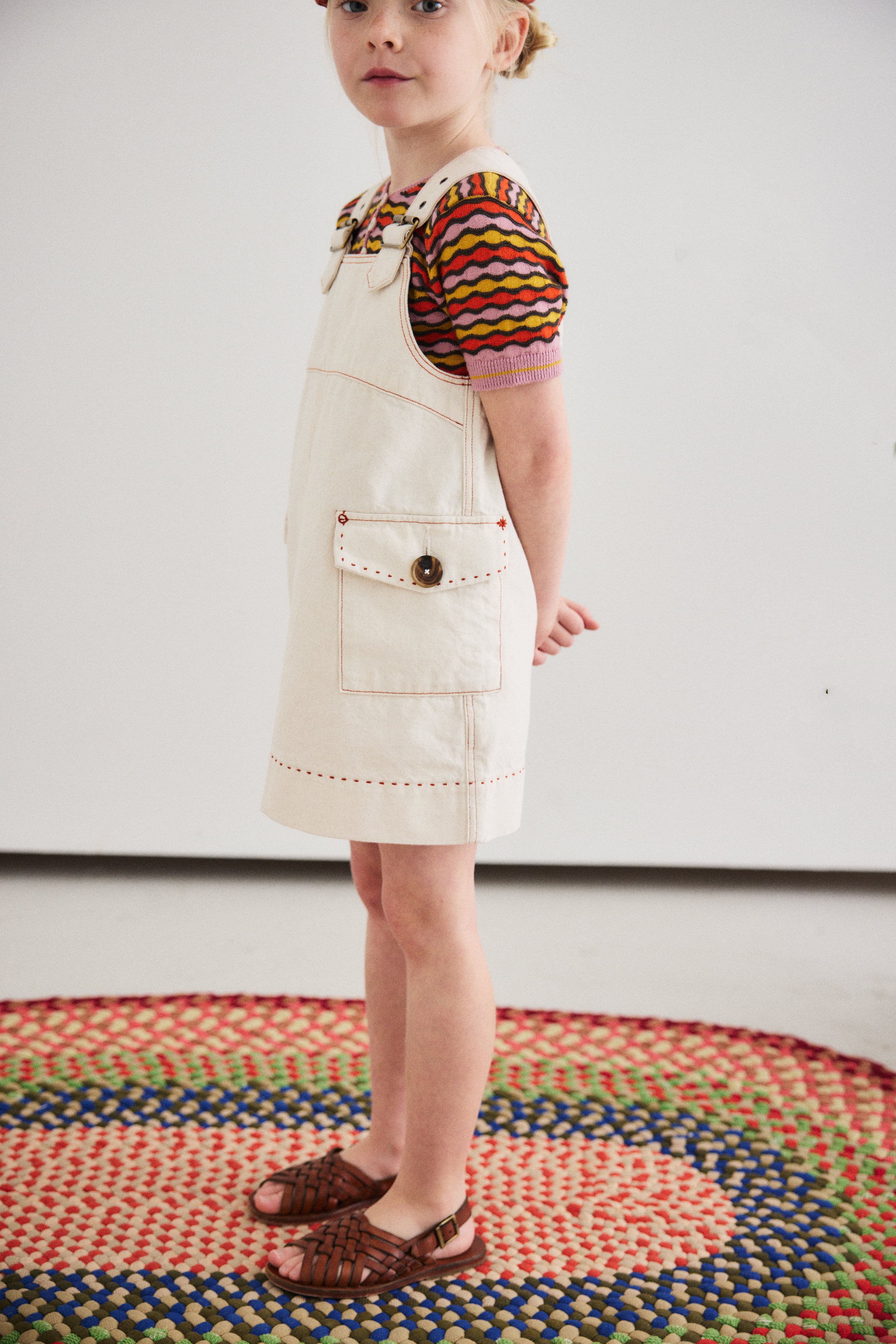 Misha & Puff Buckle Jumper Dress/ Gesso