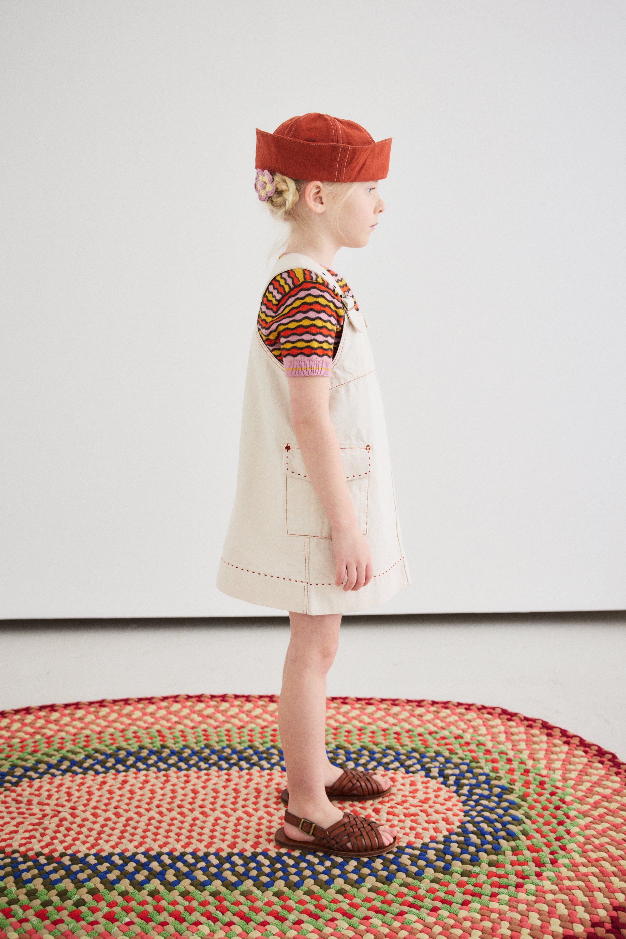Misha & Puff Buckle Jumper Dress/ Gesso