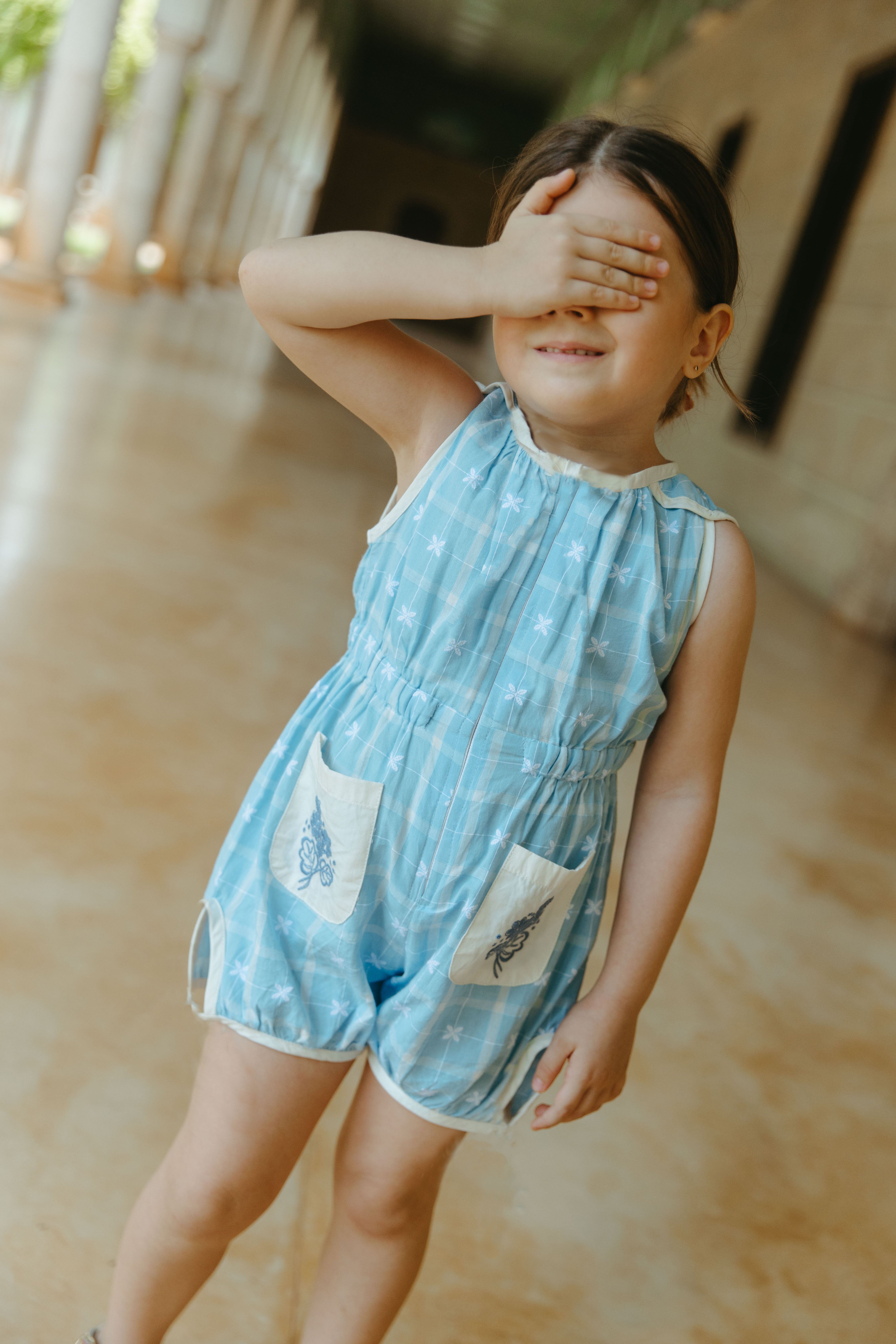 LALi  Sun Suit in Vintage Blue Plaid