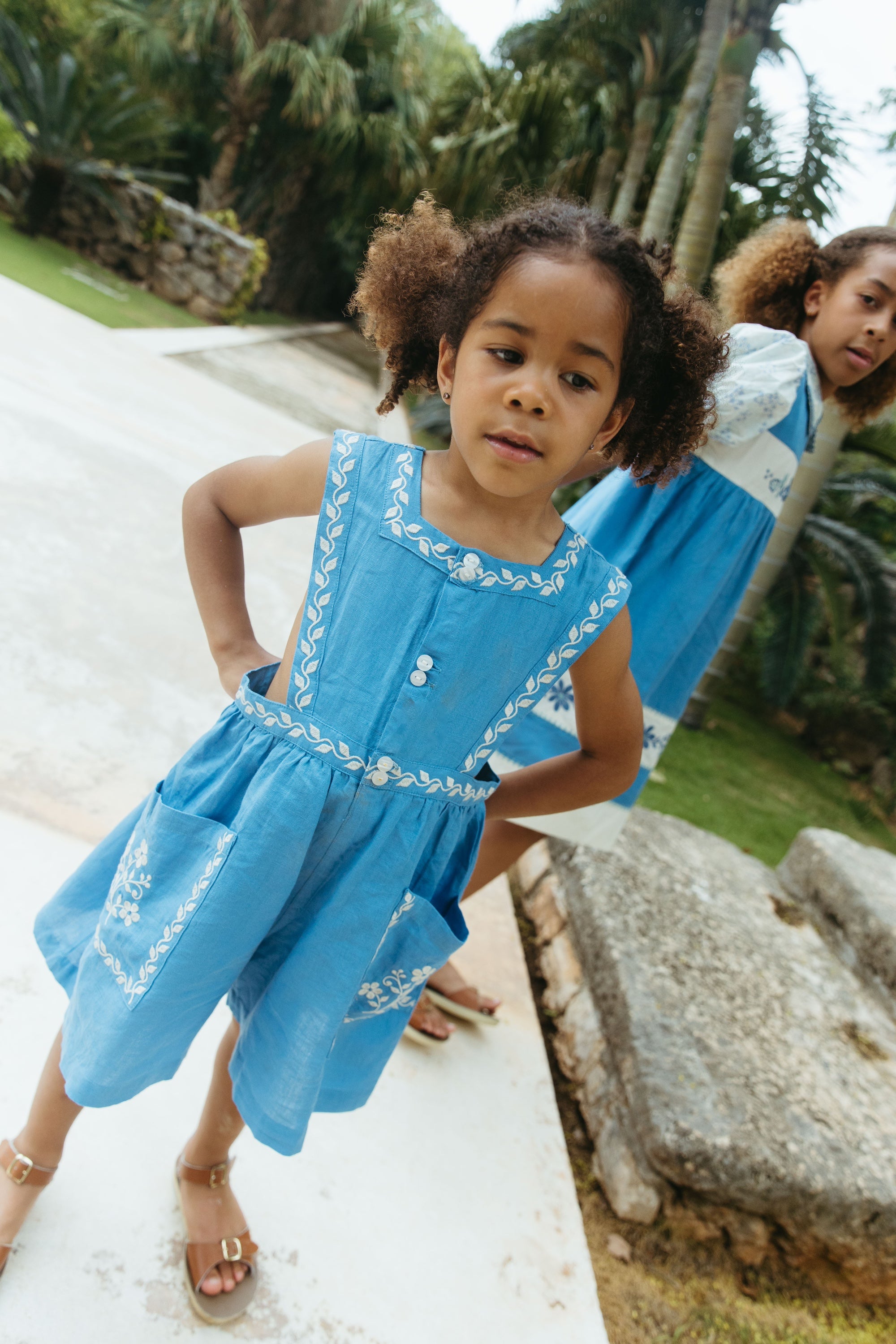 LALi  Clara Romper in Coastal Blue