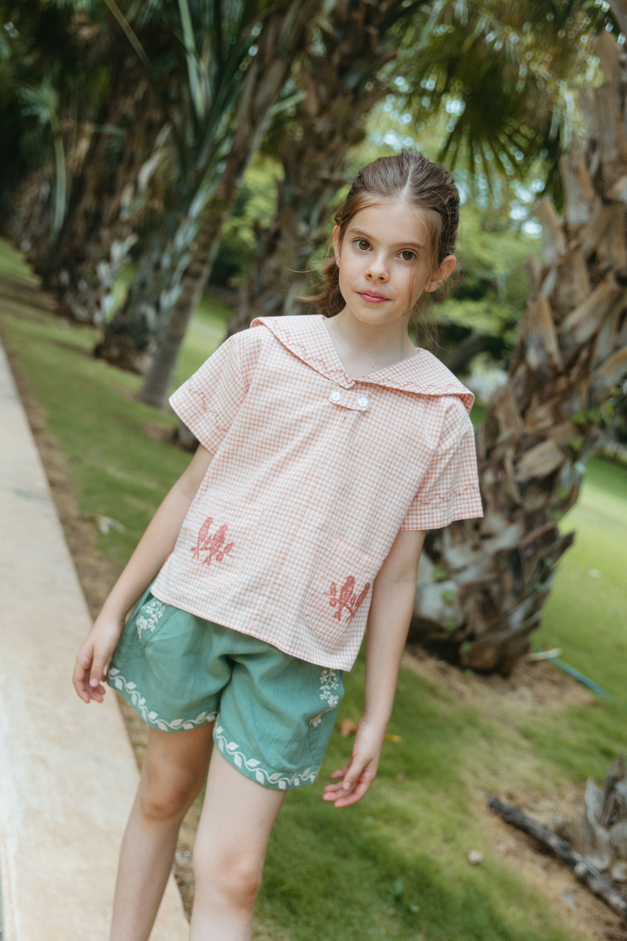 LALi  Sailor Shirt in Cantaloupe Chex