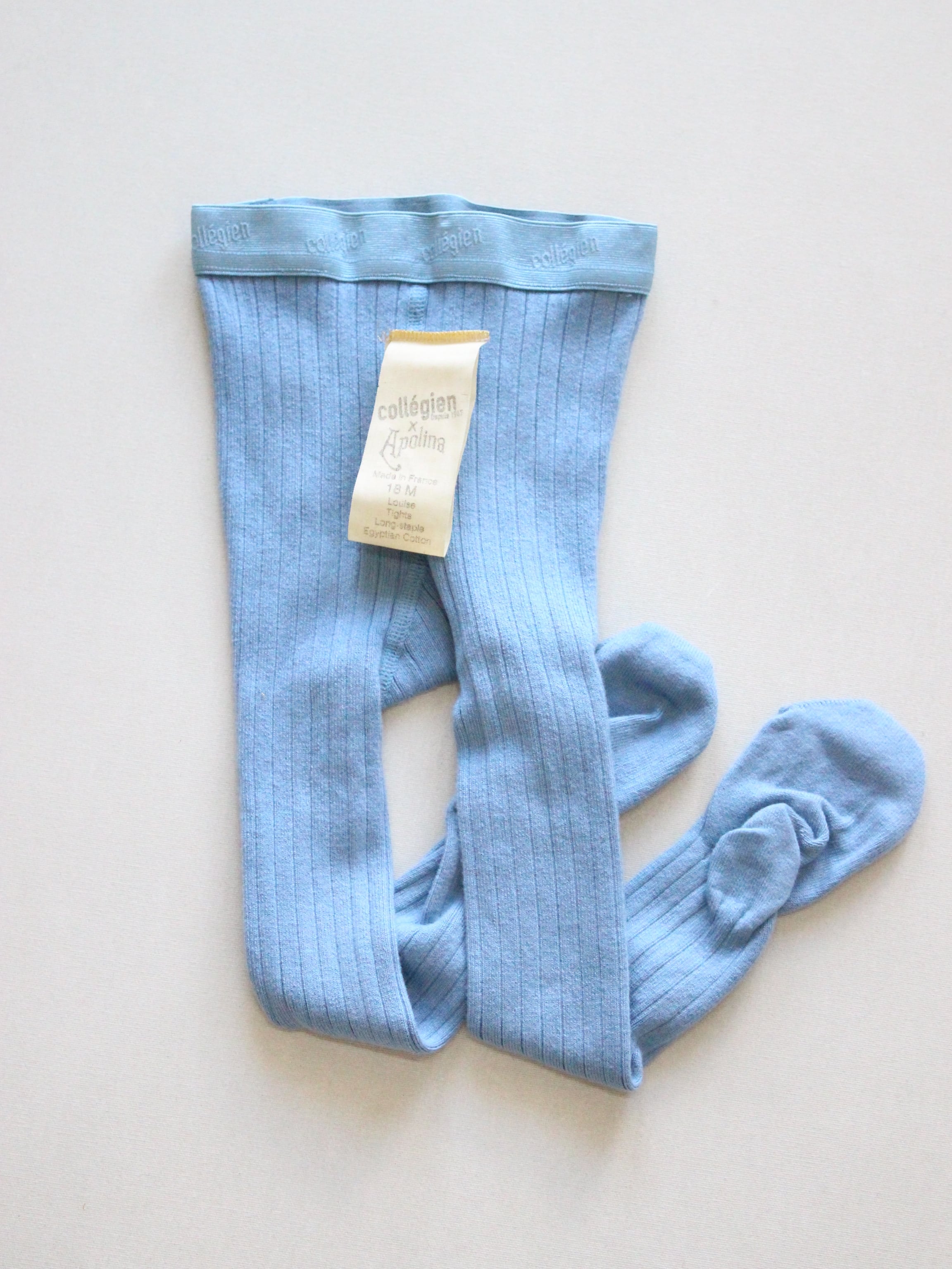 Apolina X collegien RIBBED TIGHTS Bleu Azur