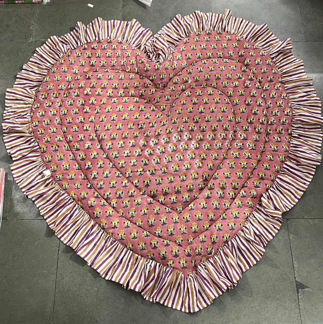 saruche  Heart Frill Mat　 Pink Flower
