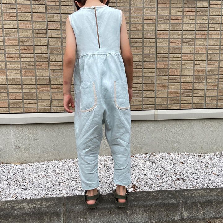 tiny tiny C Piping Jump suit クリームソーダ